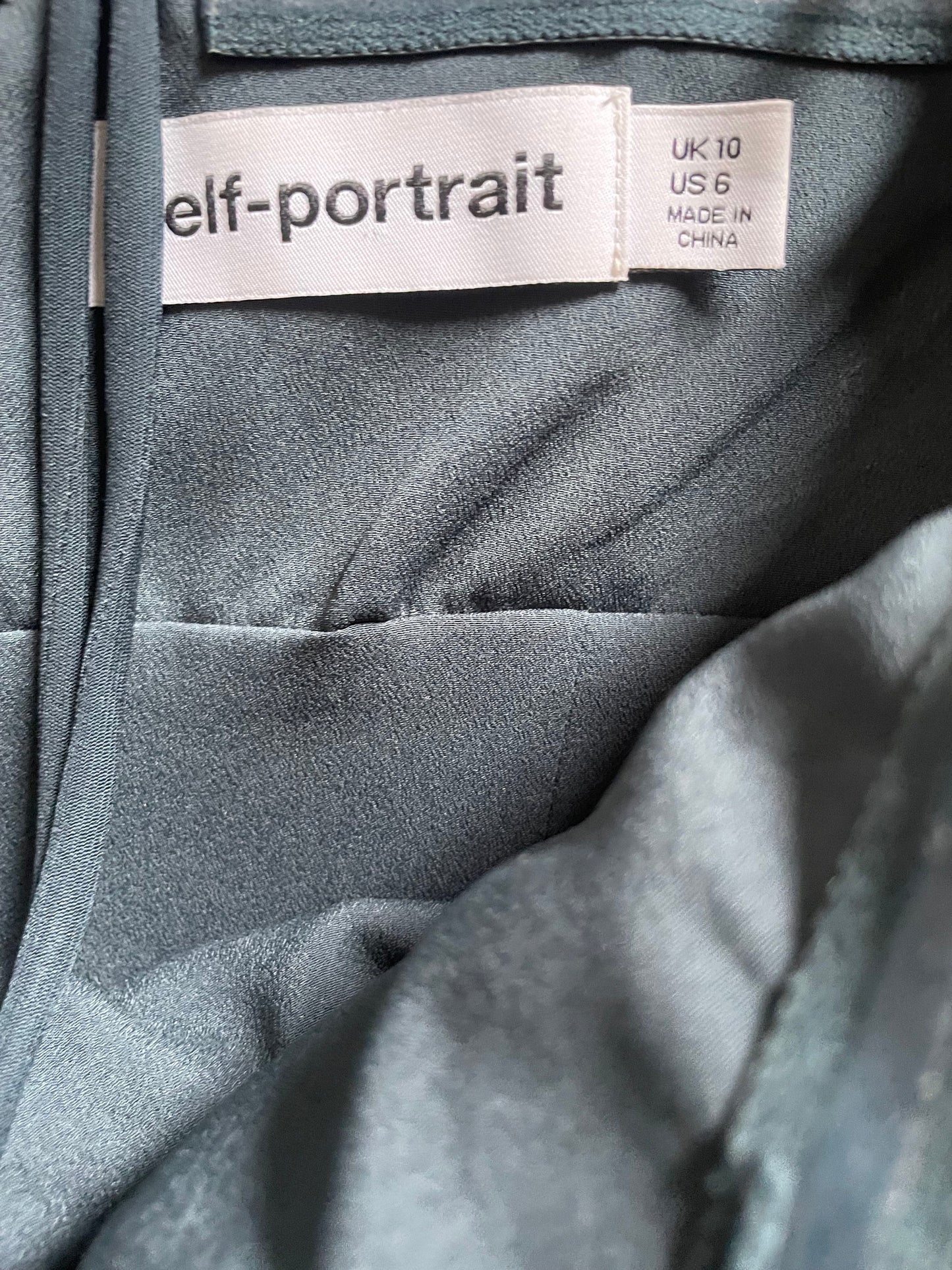 Self Portrait Slate Cut Out Midi Dress UK 10 image 4