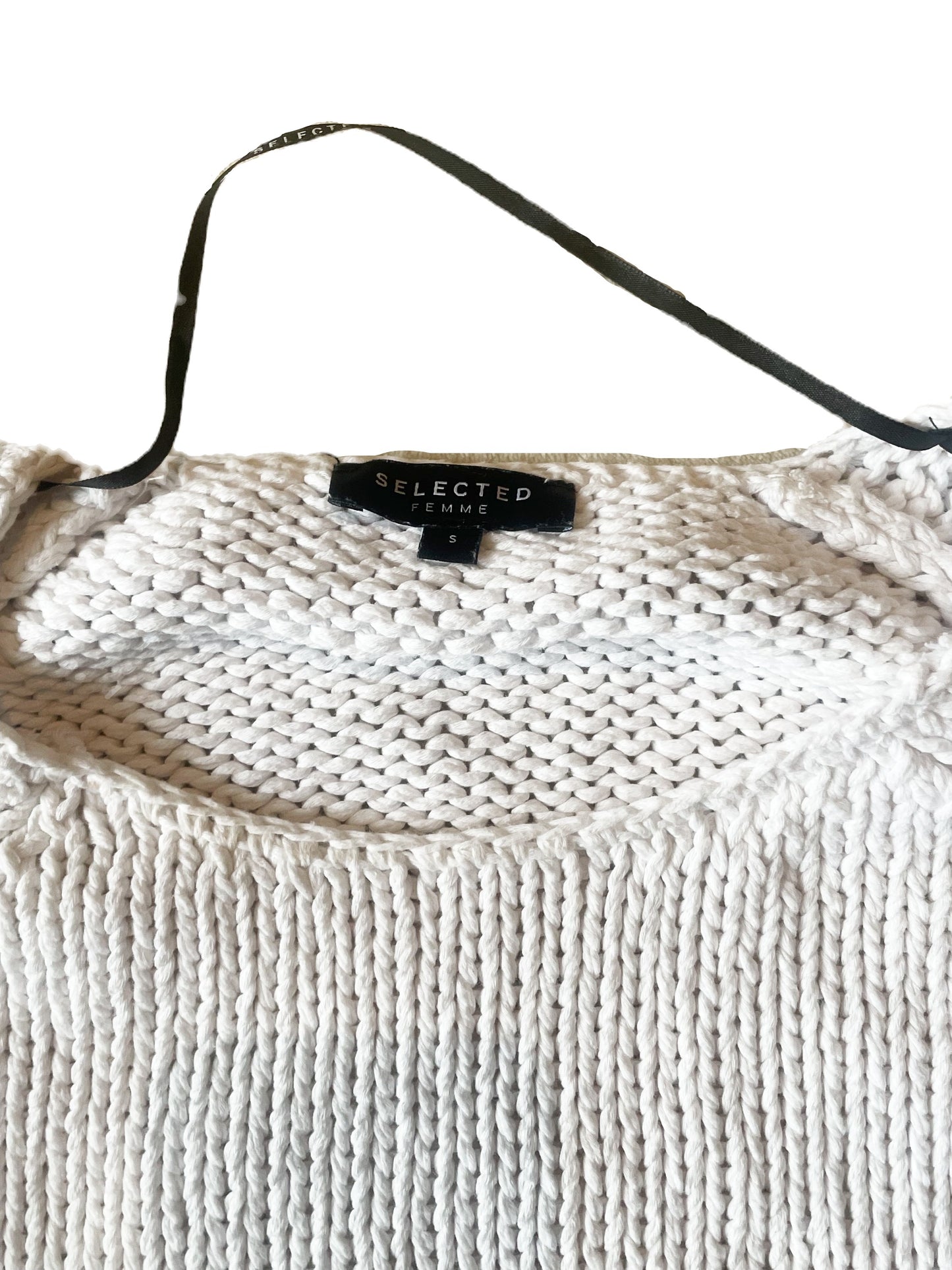 Selected Femme White Knit Top S image 2