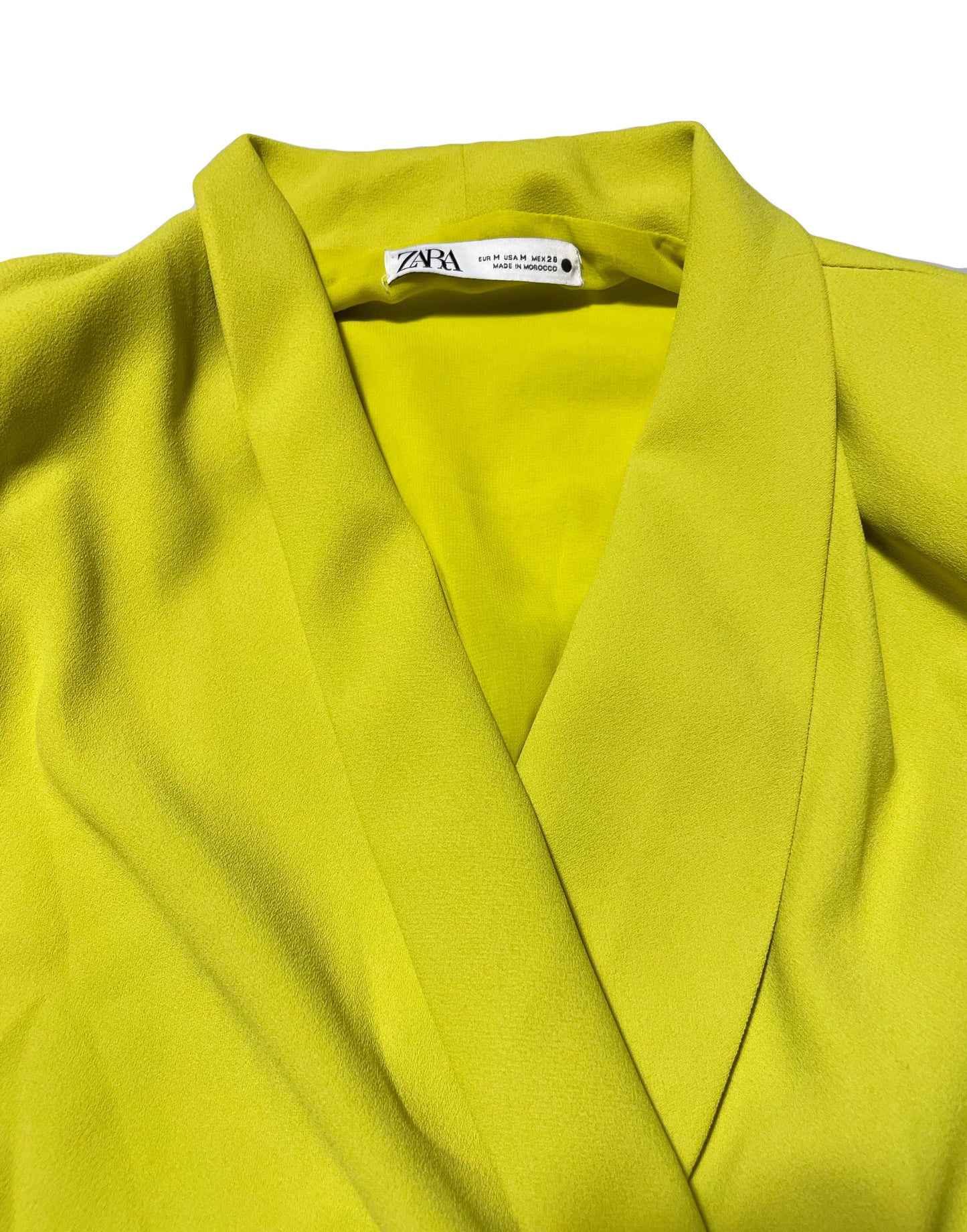 Zara Bright Yellow Wrap Dress M image 2