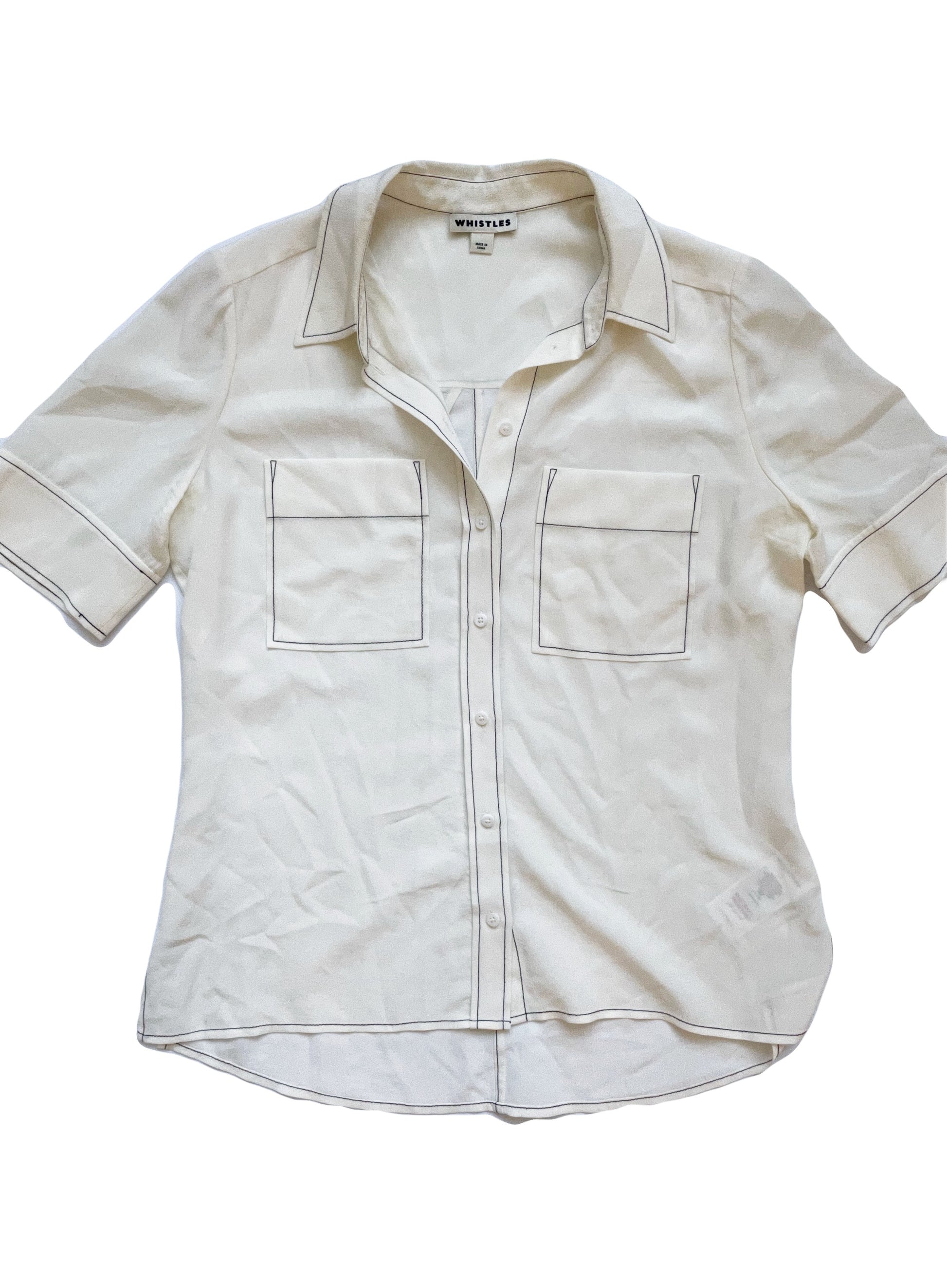 Whistles Silk Cream Blouse UK 10 image 0