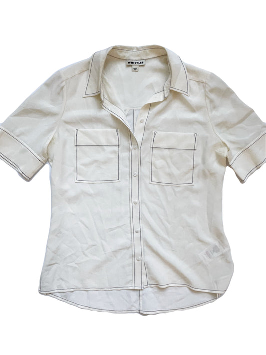 Whistles Silk Cream Blouse UK 10 image 0