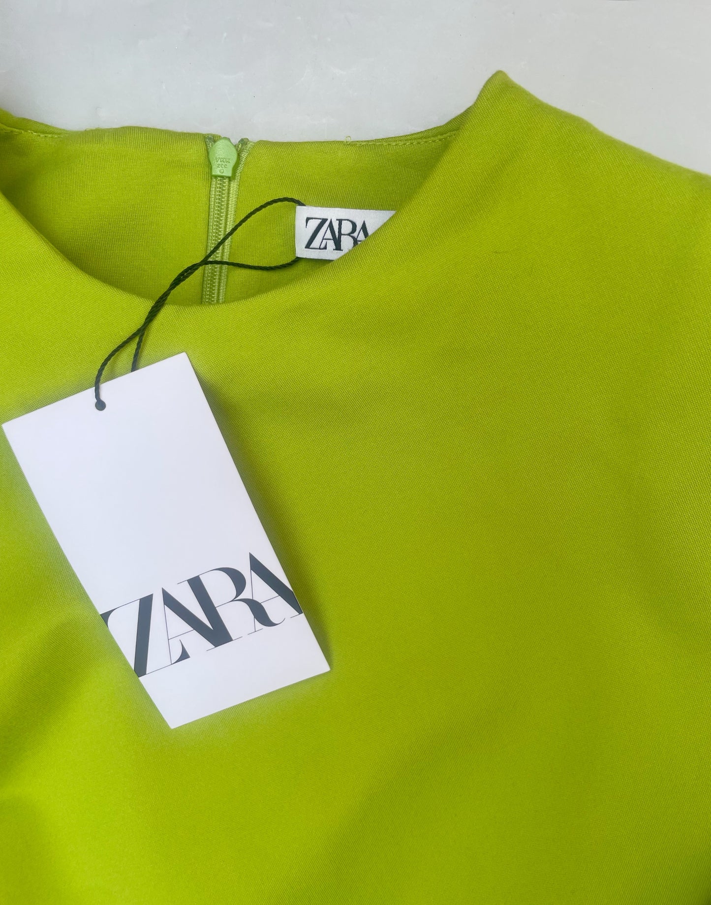 New with Tags Zara Lime Green Dress S image 3