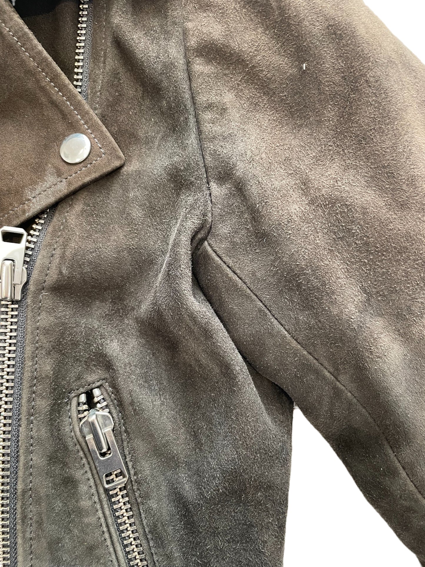 Topshop Grey Suede Biker Jacket UK 8 image 3