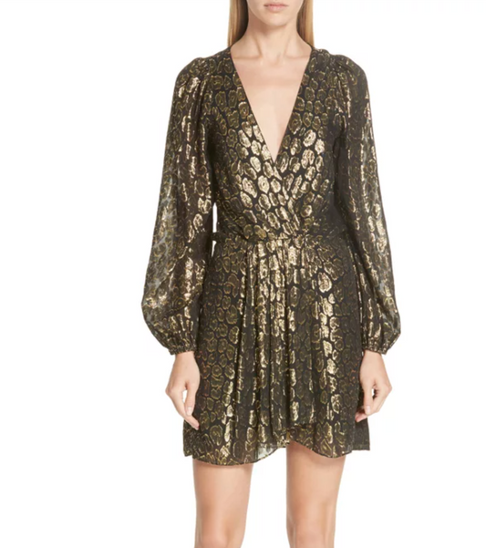 A.L.C Gold Foil Dress UK 6 image 1