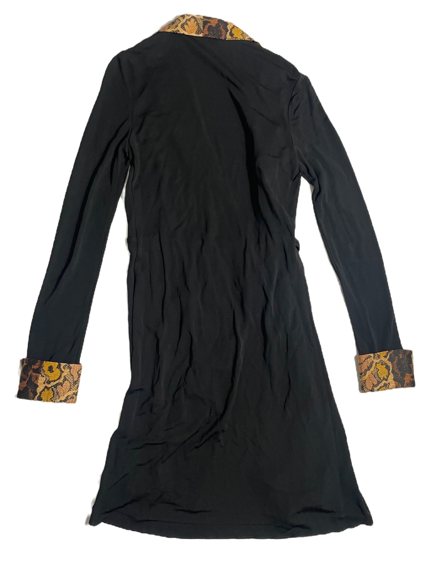 Diane Von Furstenberg Black Leopard Wrap Dress UK 6 image 1