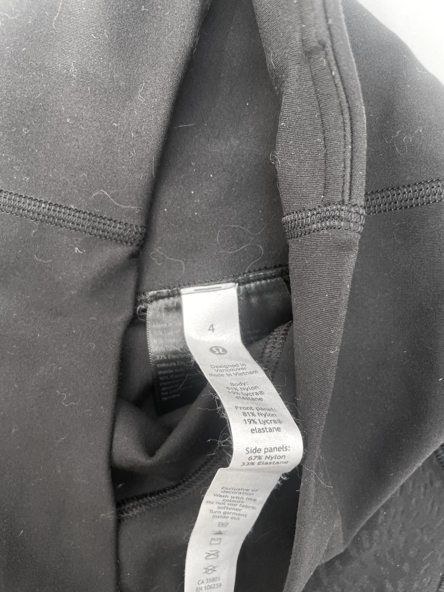 Lululemon 7/8 Black Leggings UK 8 image 3