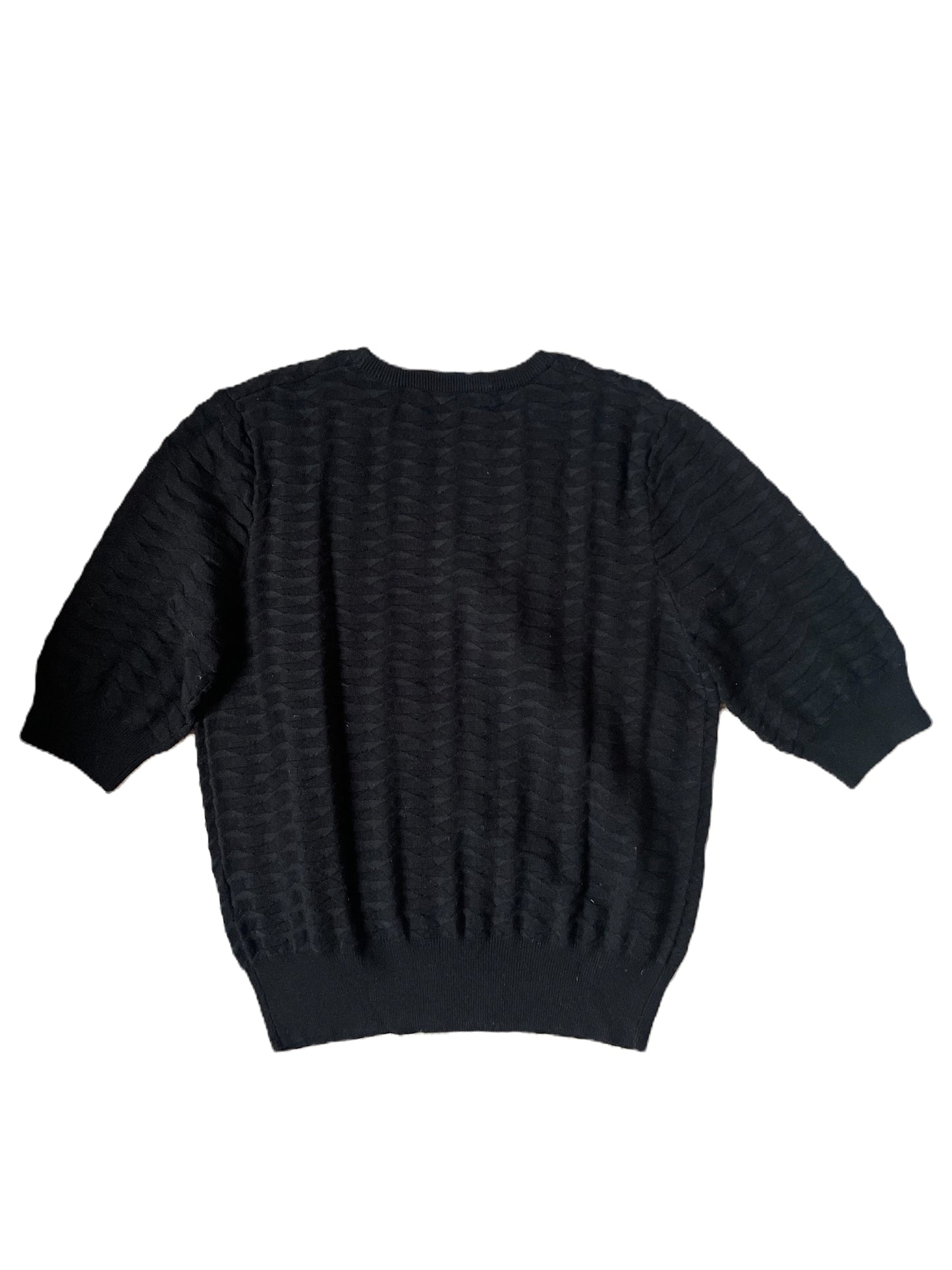 Carven Textured Black Knit Top S image 1