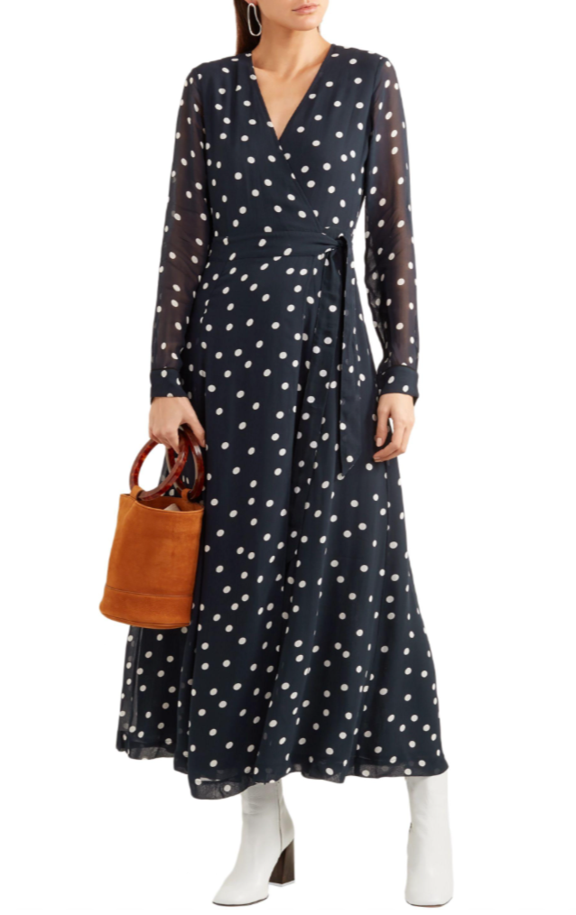 Ganni Polka Dot Wrap Dress UK 10 image 1