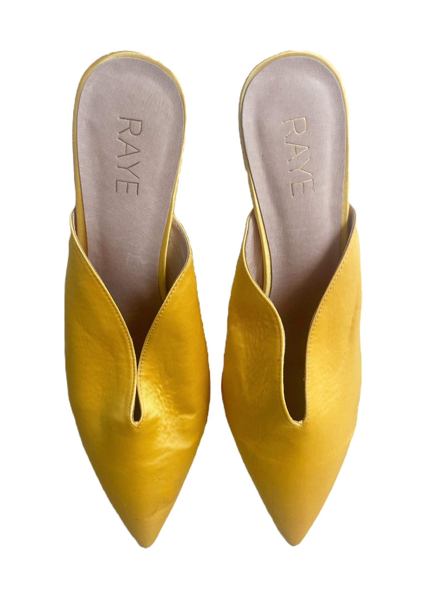 Raye Yellow Satin Mules image 0
