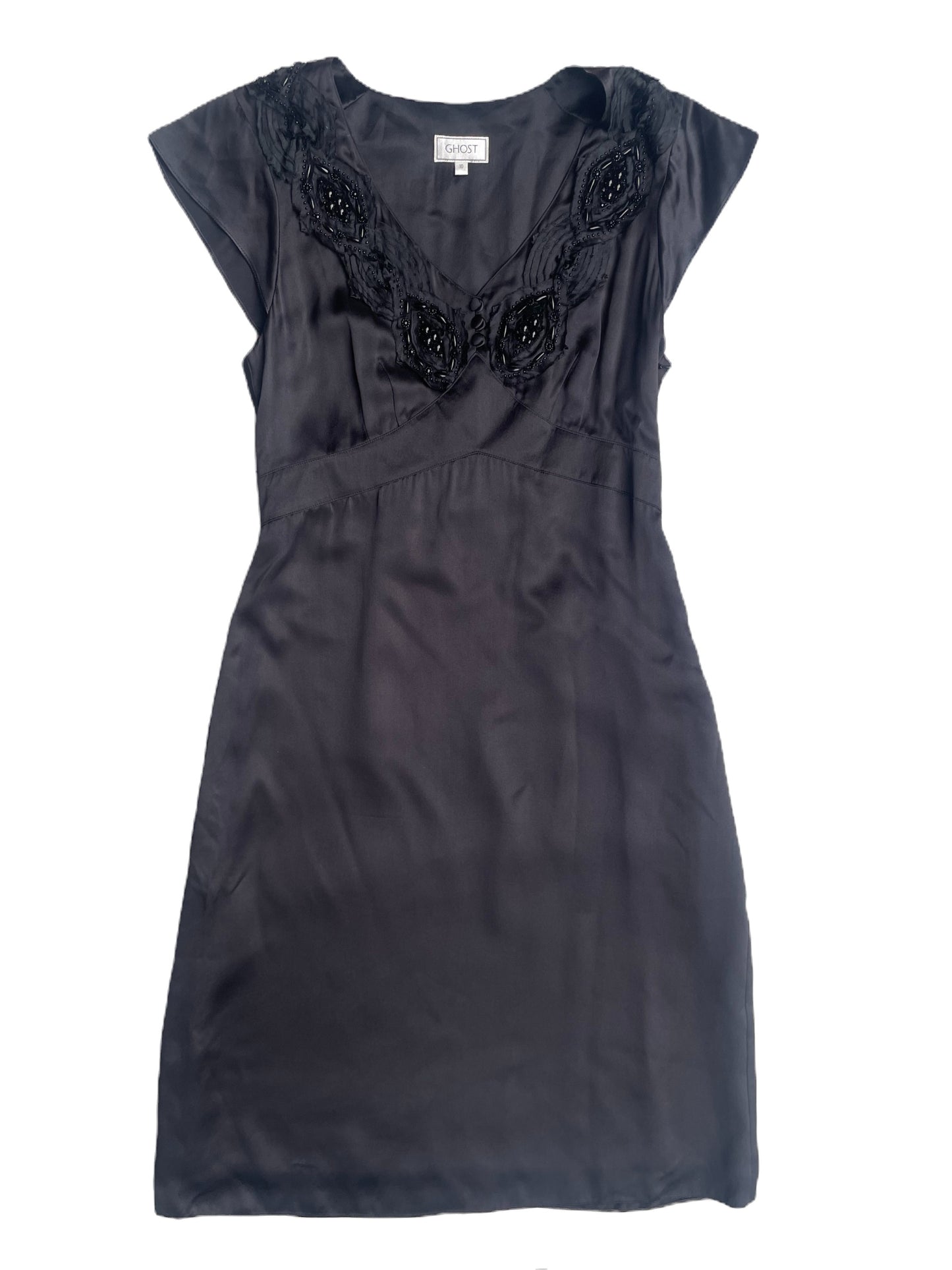 Vintage Ghost Black Silk Dress UK 10 image 0