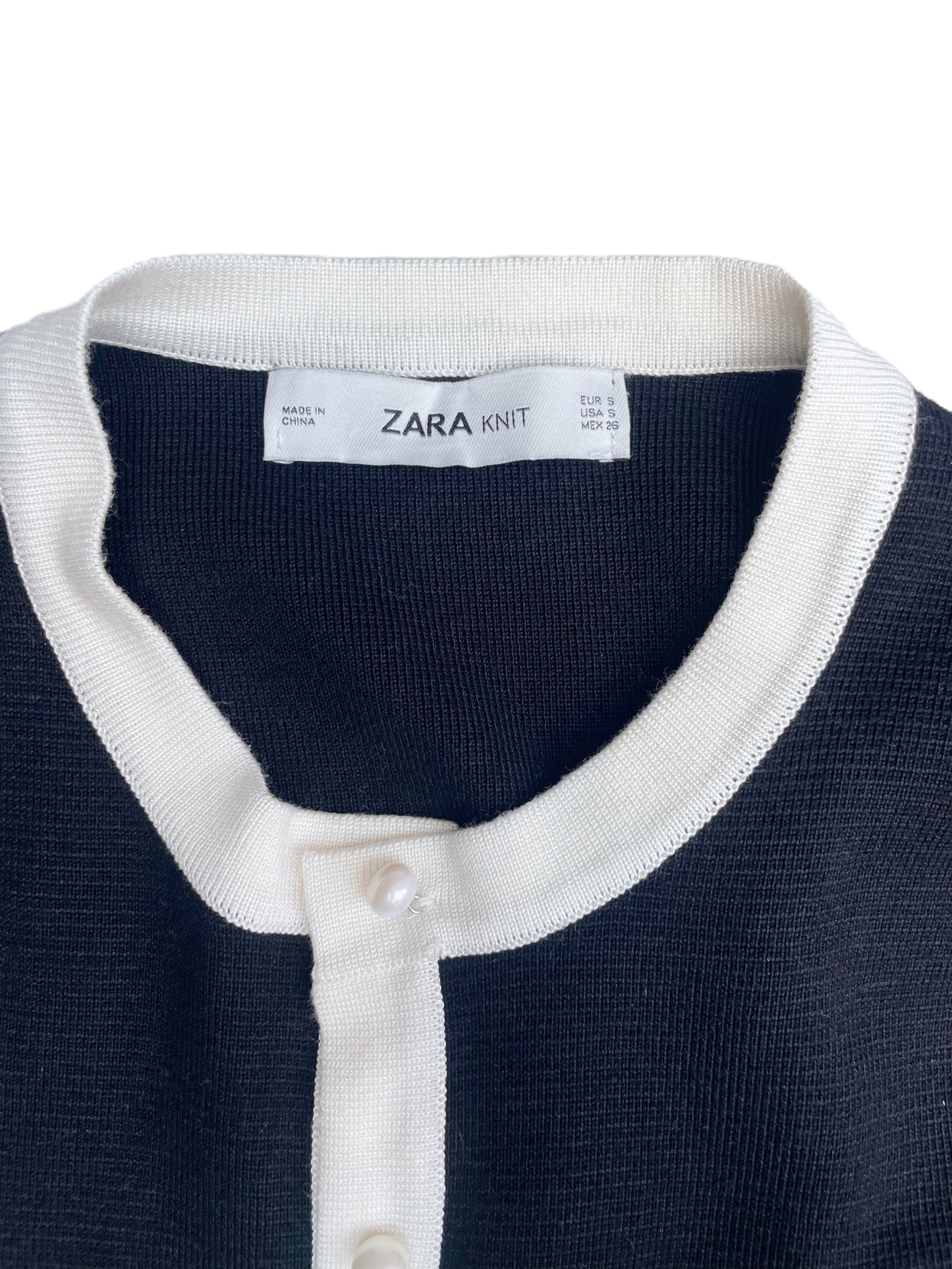 Zara Black Knit Cardigan S image 2