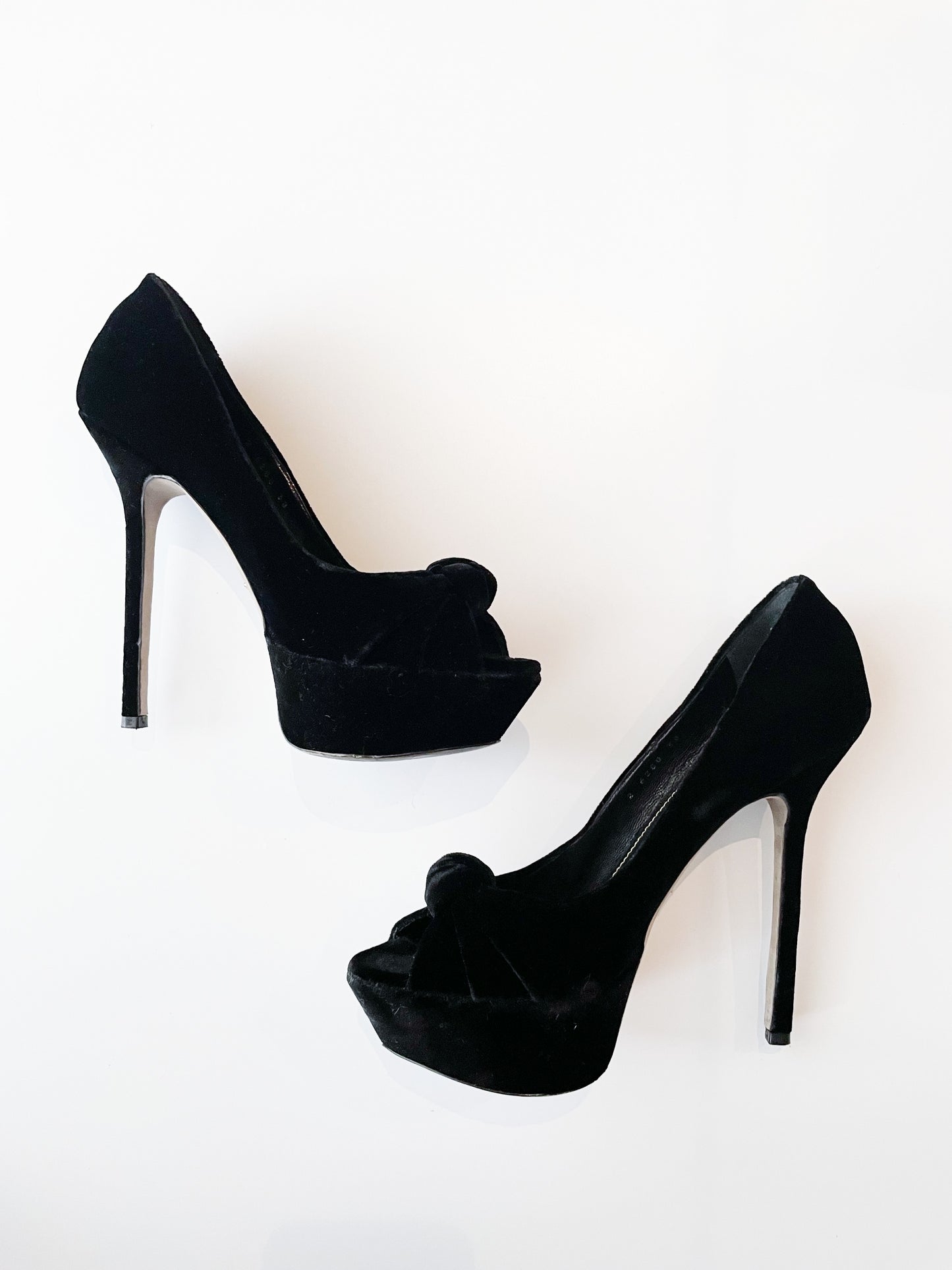 Sergio Rossi Black Velvet Heels UK 5 image 1