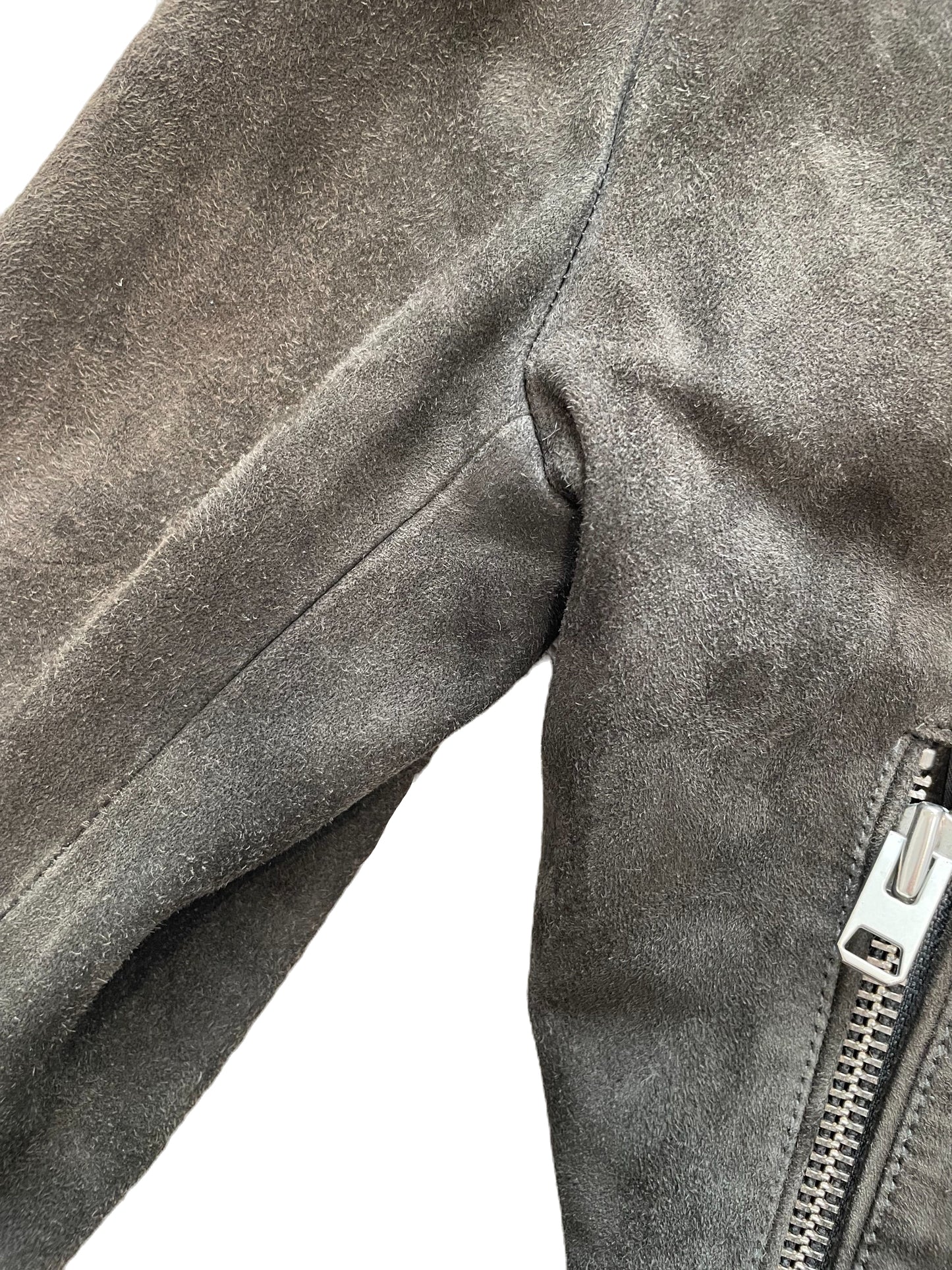 Topshop Grey Suede Biker Jacket UK 8 image 4