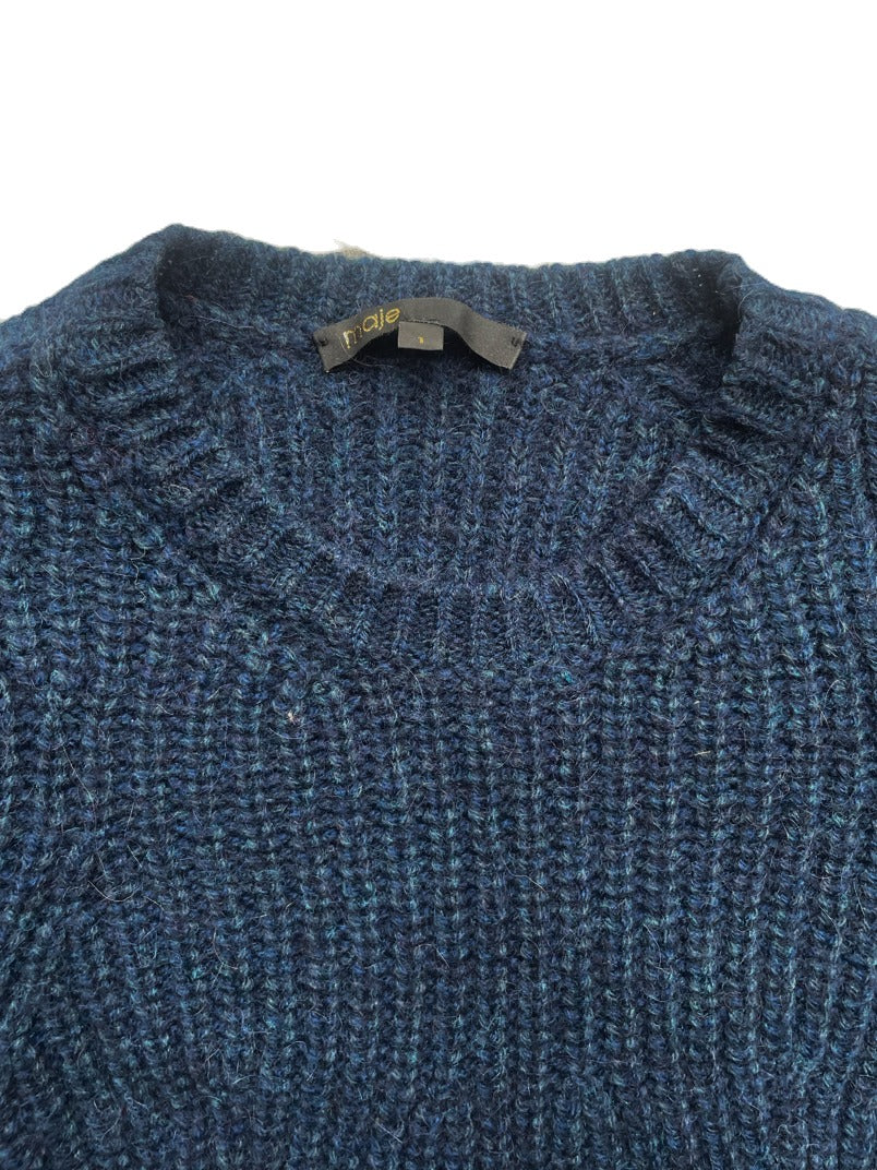 Maje Navy Wool Blend Jumper S image 2
