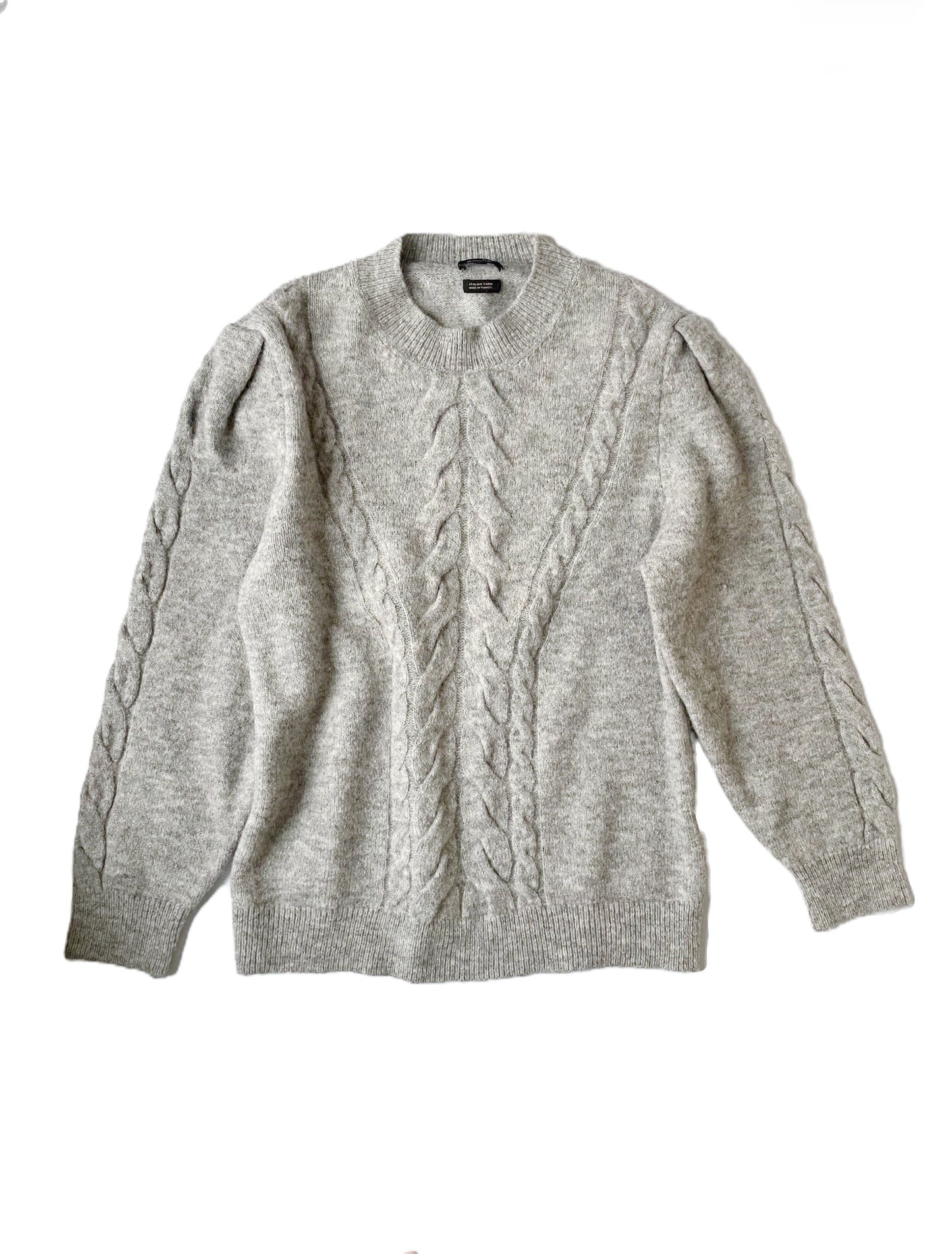 Massimo Dutti Grey Cable Knit L image 0