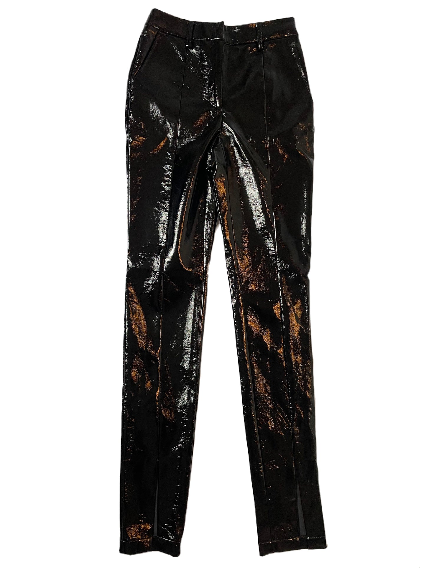 De La Vali Faux Patent Leather Trousers UK 6 image 0