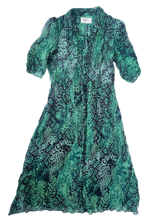 Ba&Sh Green Snake Print Dress S image 0