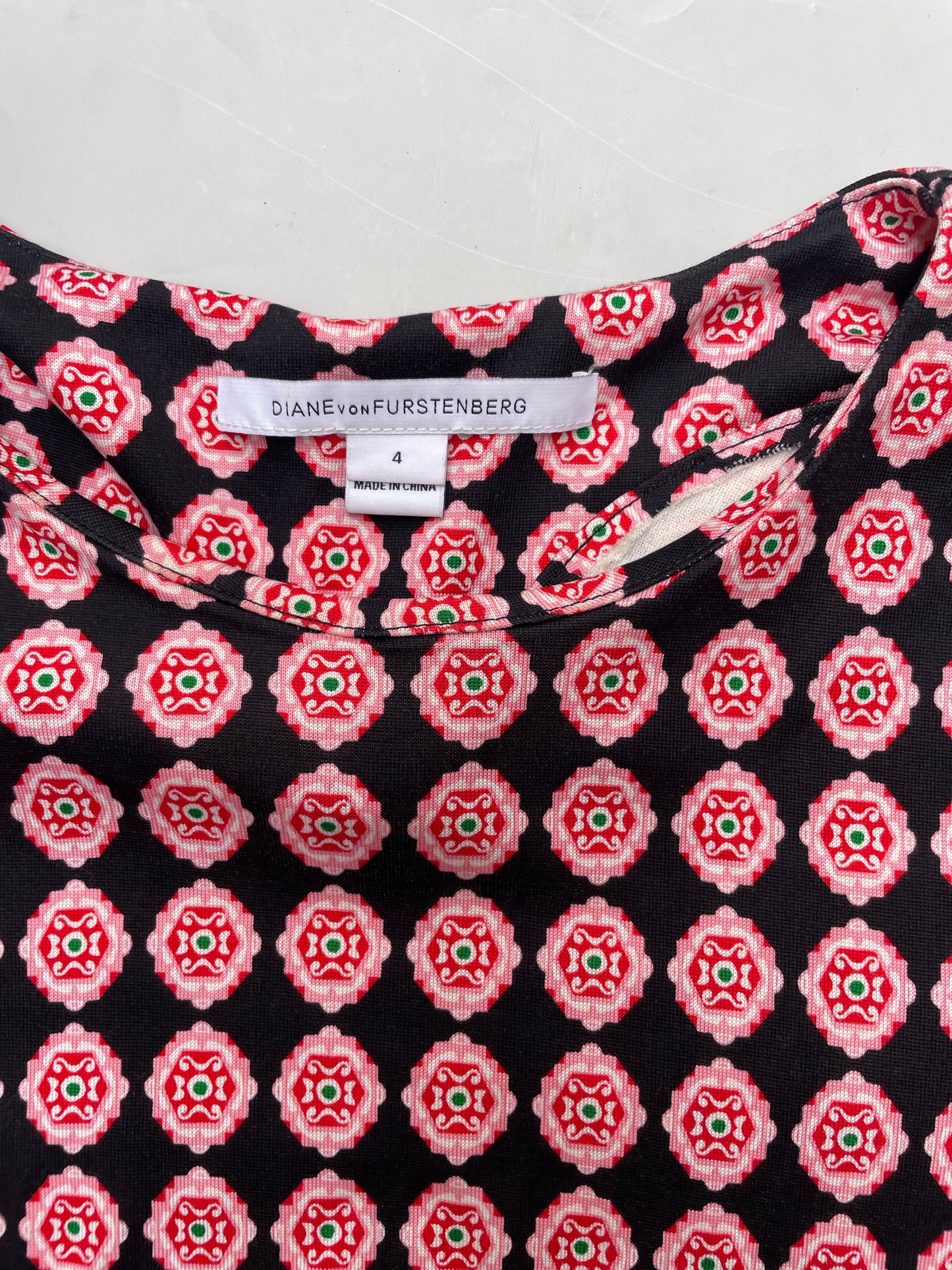 Diane Von Furstenberg Silk Print Dress UK 8 image 2