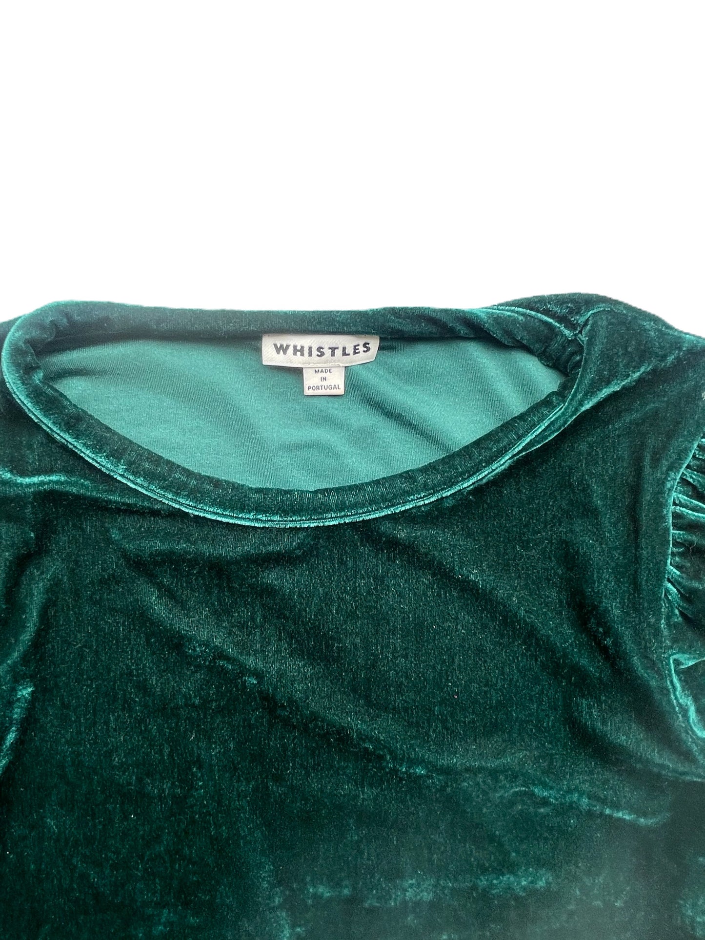 Whistles Green Velvet Top UK 8 image 3