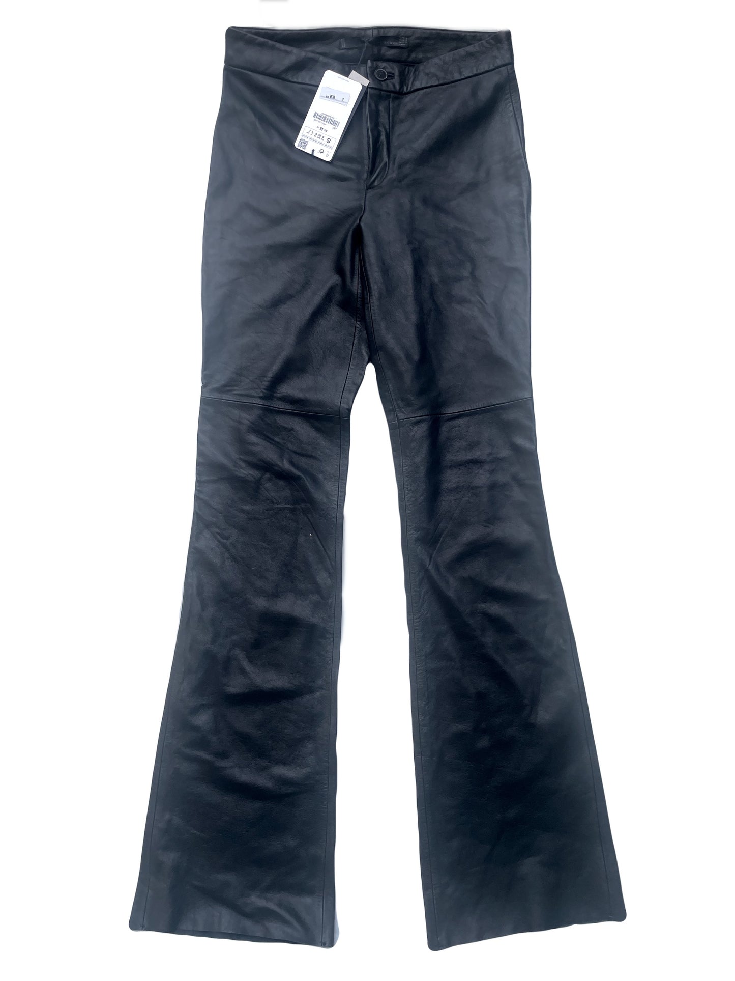 New with Tags Zara Leather Flared Trousers S image 0
