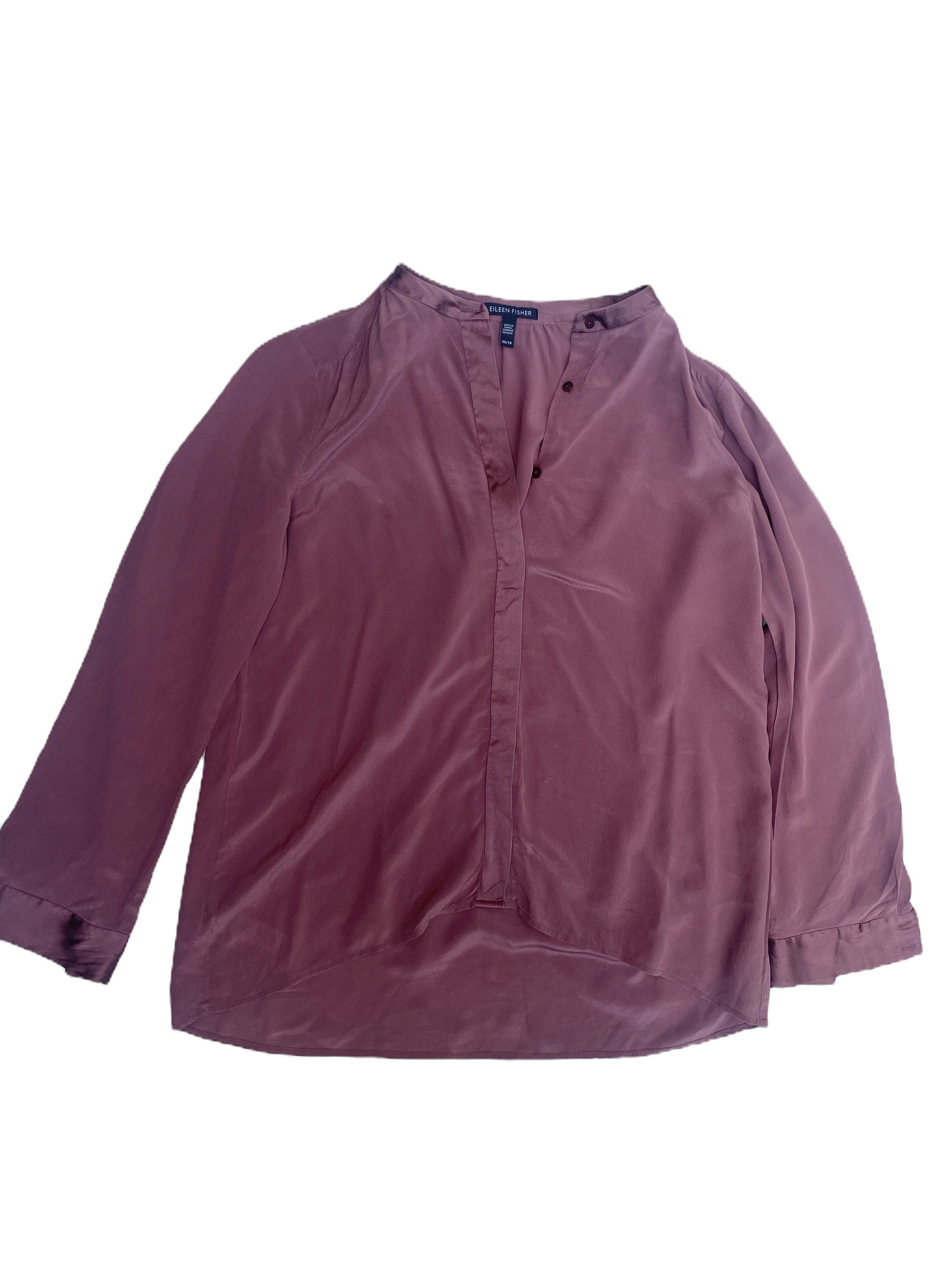 Eileen Fisher Purple Silk Shirt XS image 0