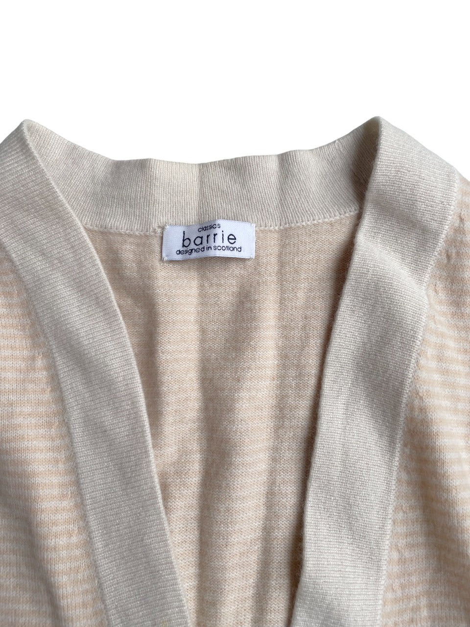 Barrie Striped Cashmere Cardigan L image 2