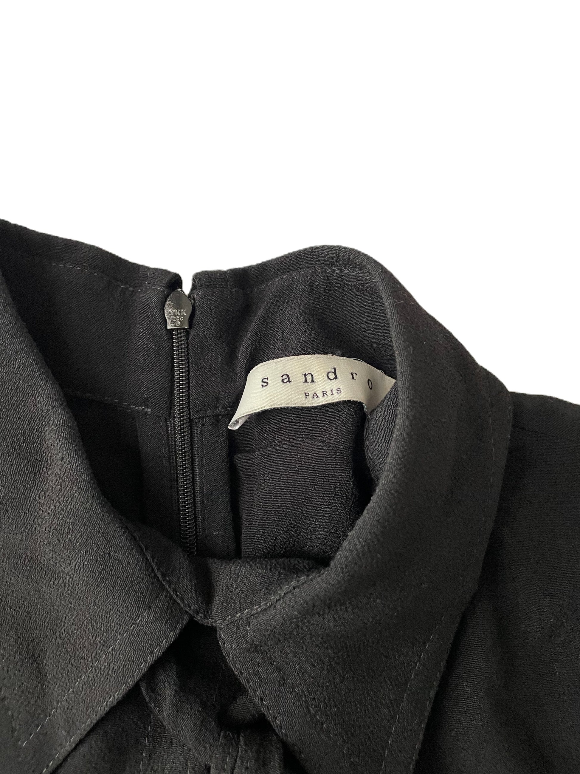 Sandro Black Crepe Dress S image 2