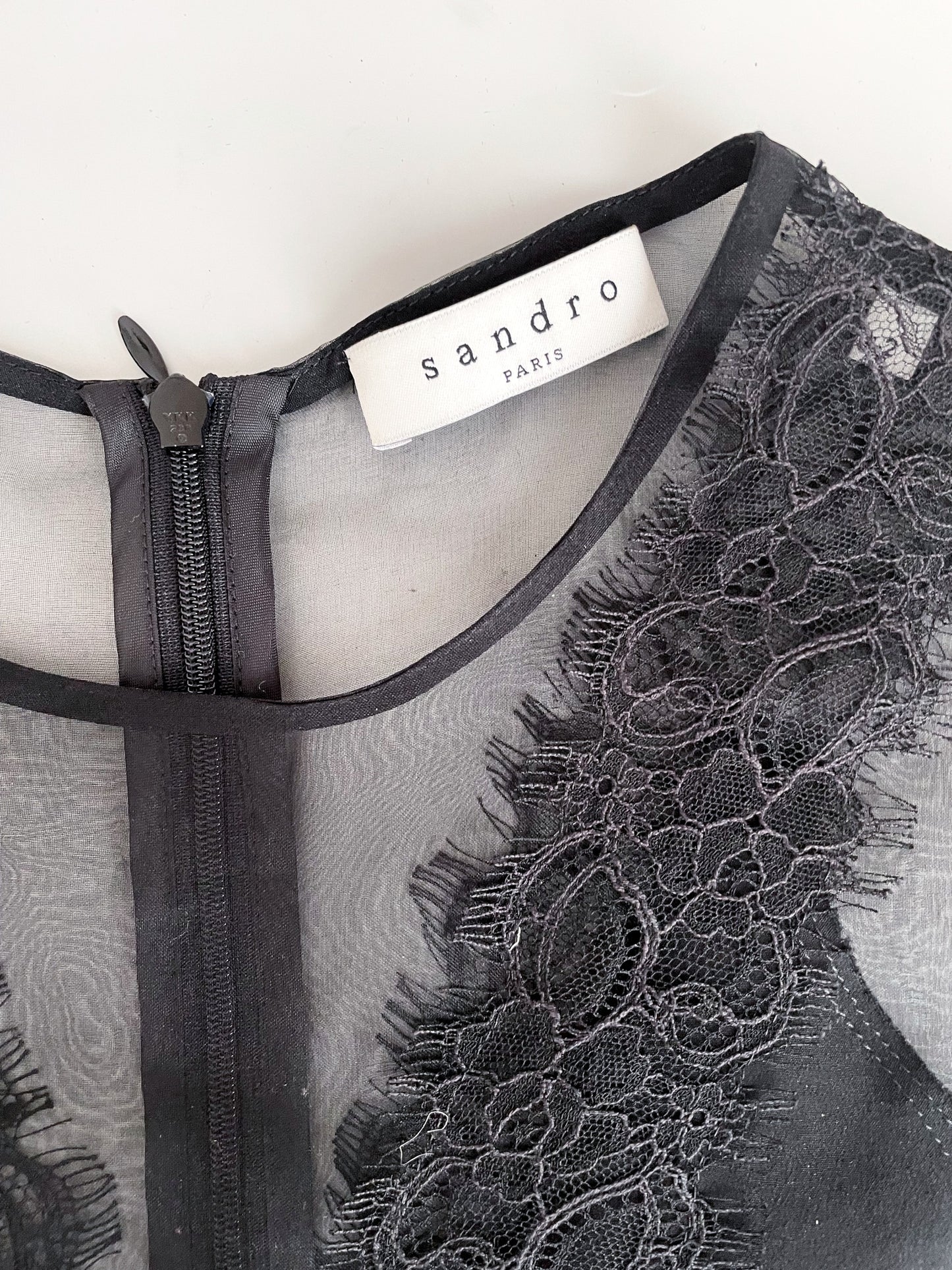 Sandro Silk Lace Top M image 2