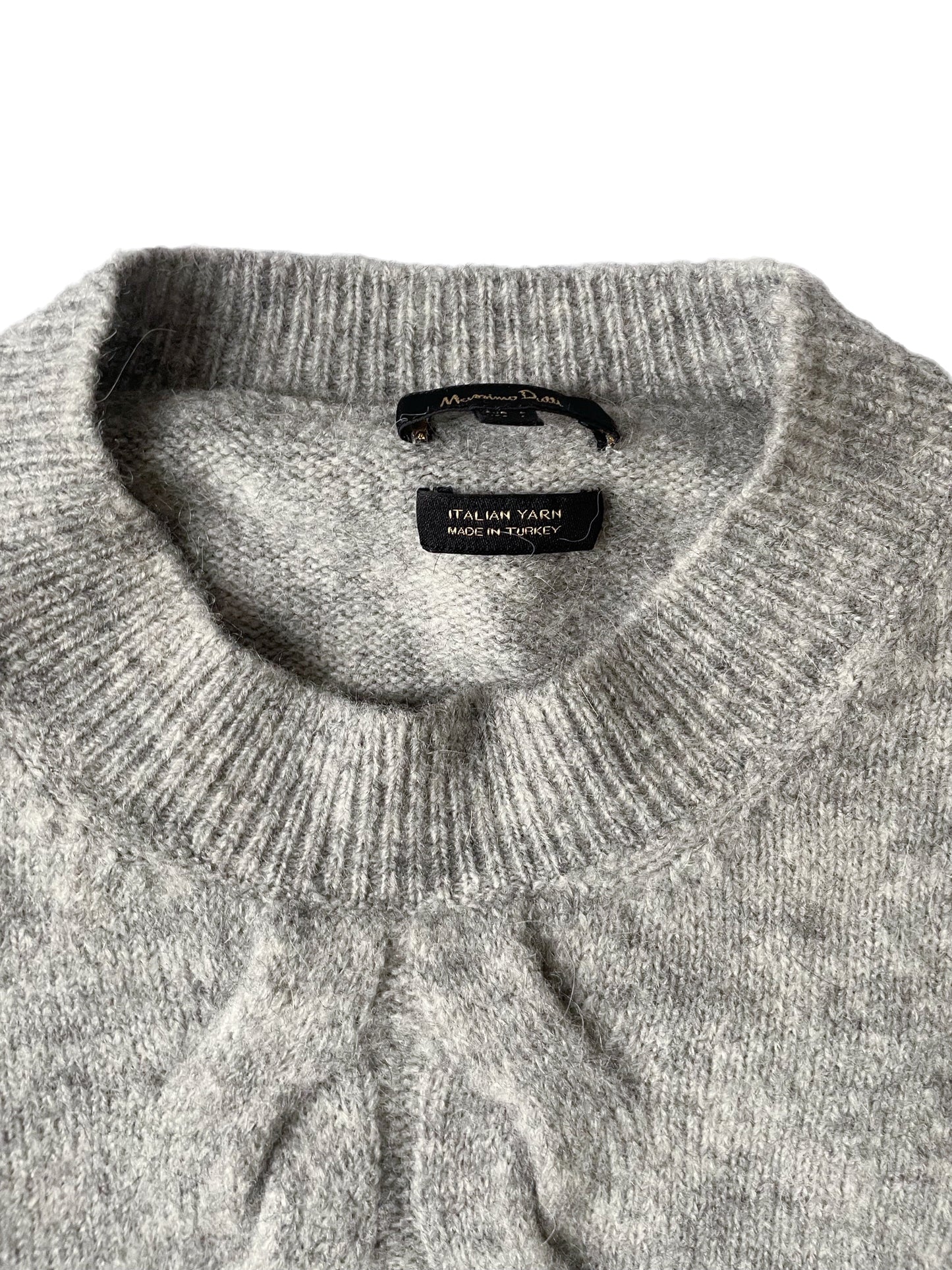 Massimo Dutti Grey Cable Knit L image 2