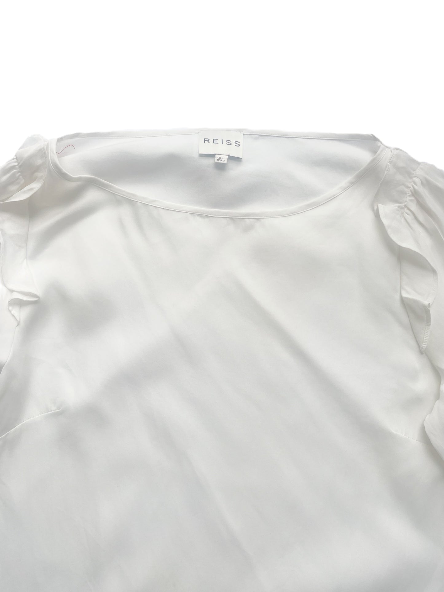 Reiss White Ruffle Blouse UK 6 image 4