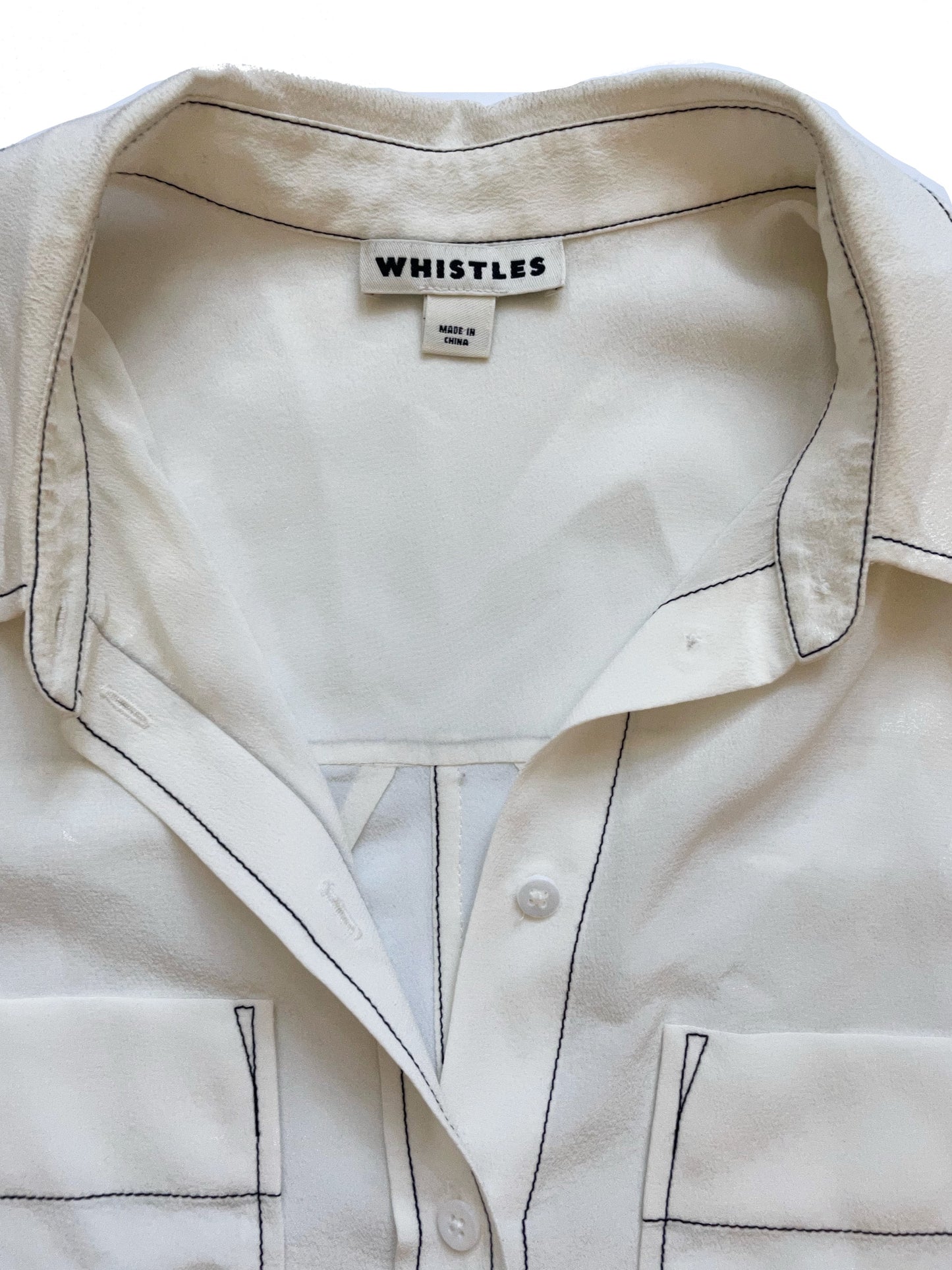 Whistles Silk Cream Blouse UK 10 image 2
