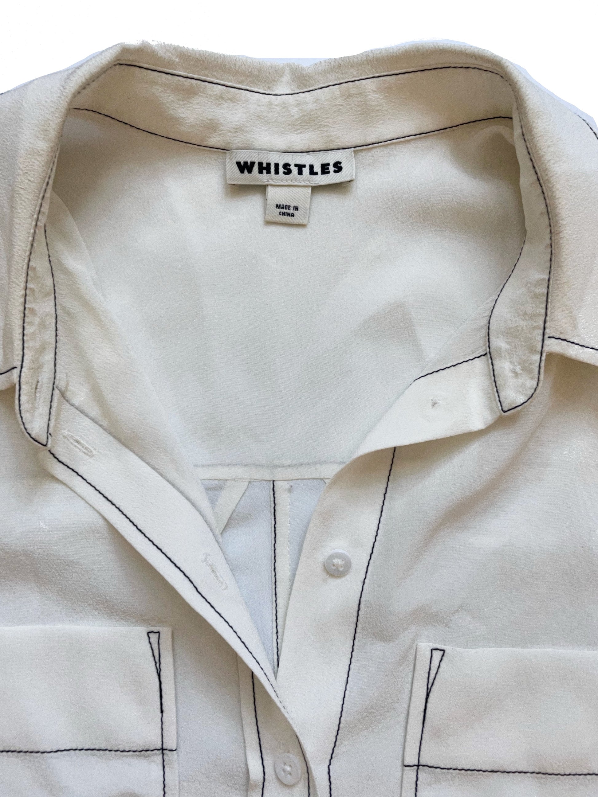 Whistles Silk Cream Blouse UK 10 image 2