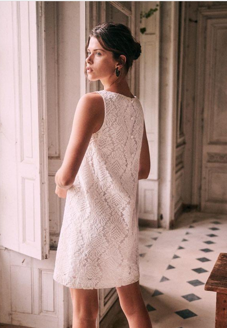 Sézane White Lace Dress UK 6 image 2