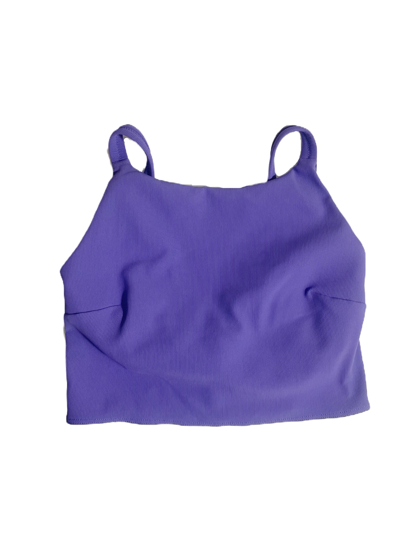 Lululemon Ribbed Purple Cropped Sports Top UK 10 image 0