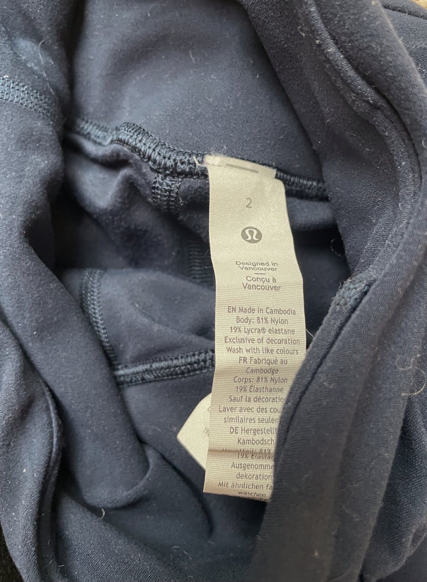 Lululemon Navy Ruched Leggings UK 6 image 2