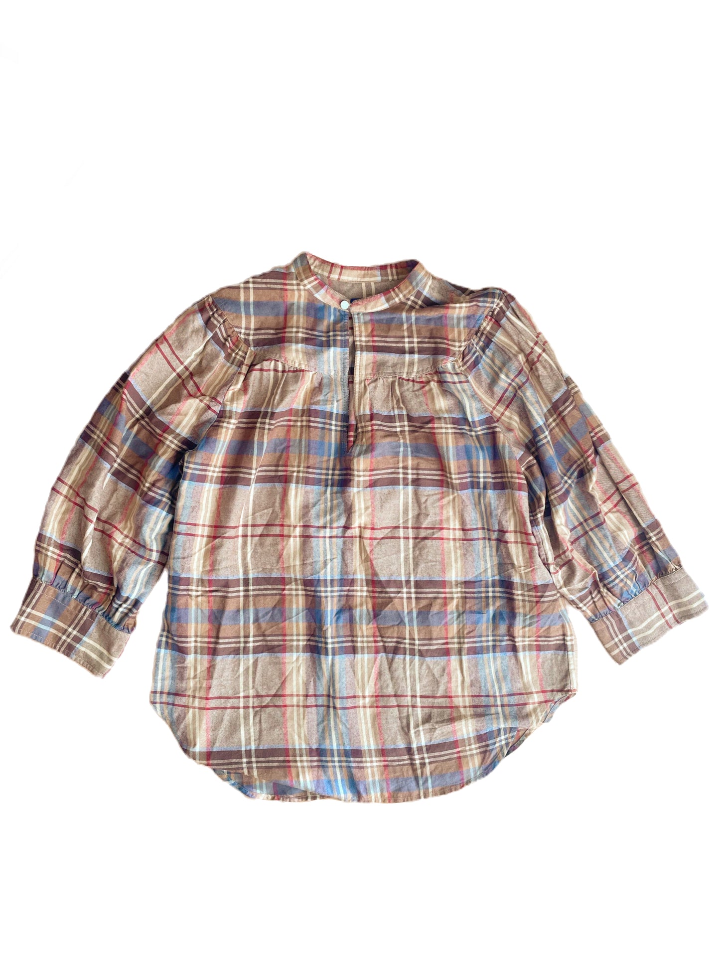 Polo Ralph Lauren Check Brown Blouse UK 10 image 0