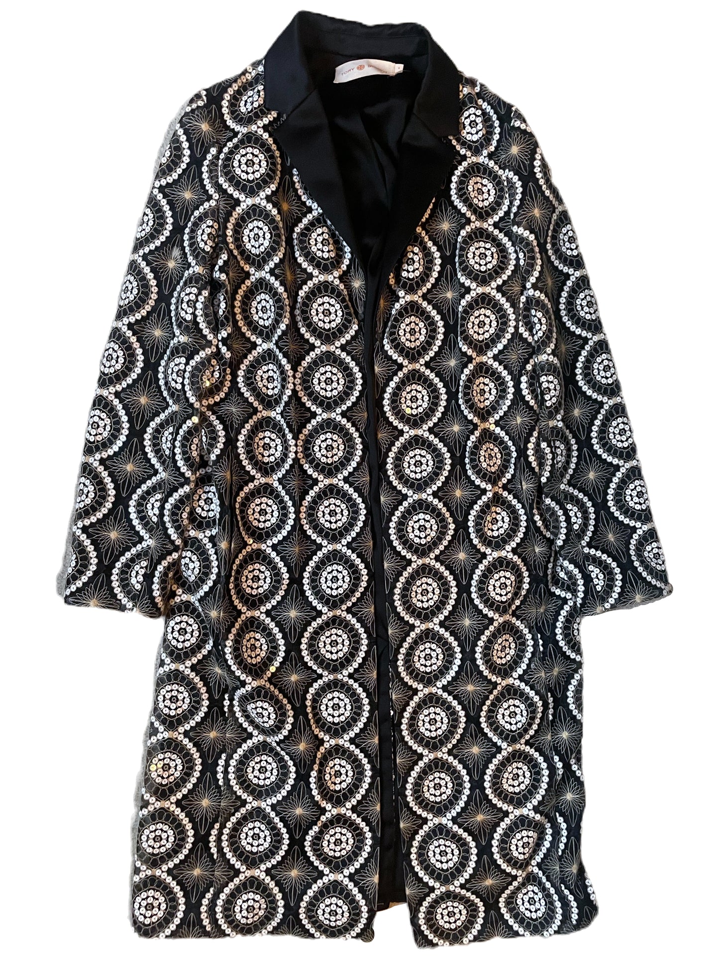 Tory Burch Embroidered Coat UK 10 image 0