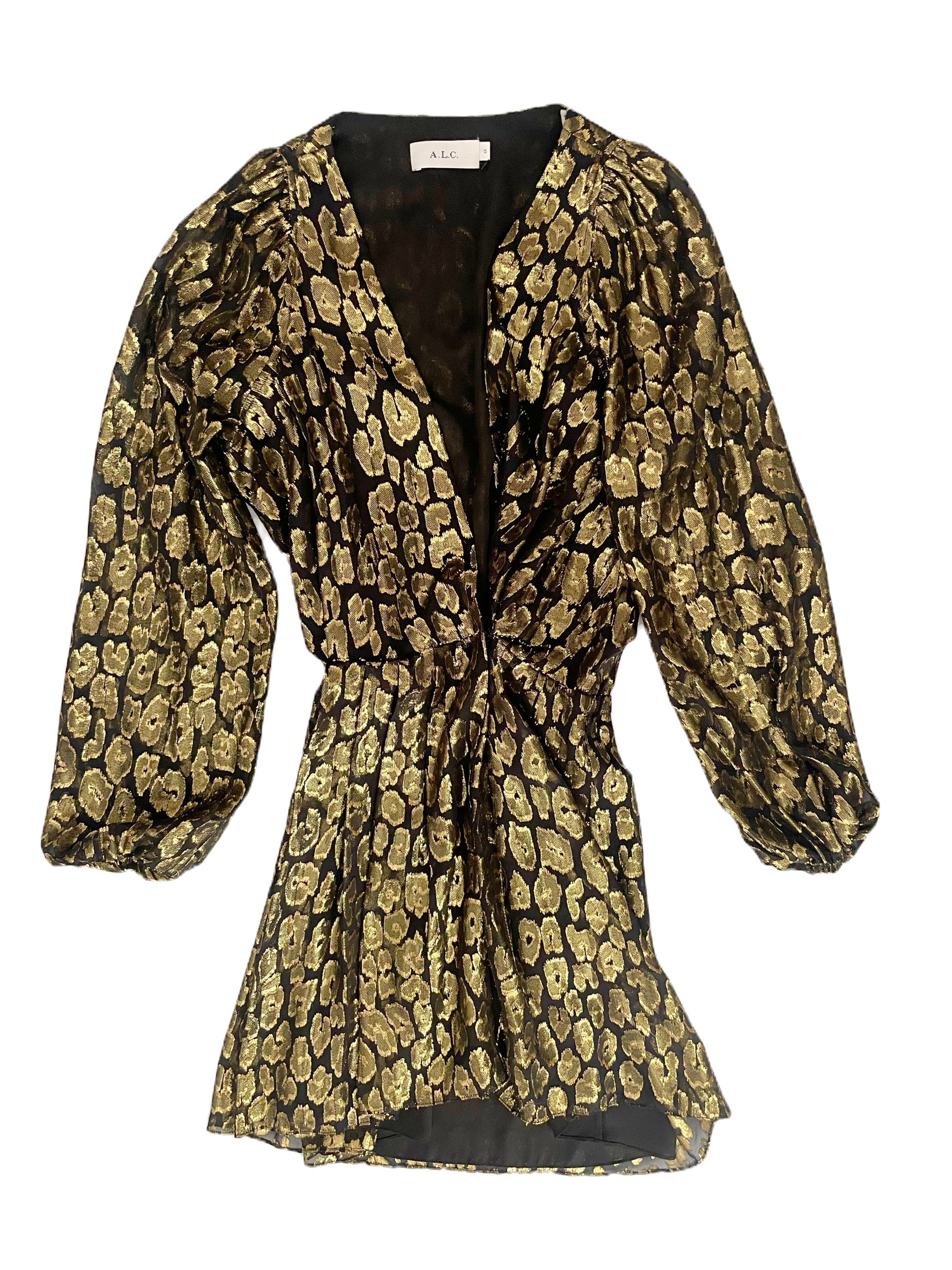 A.L.C Gold Foil Dress UK 6 image 0