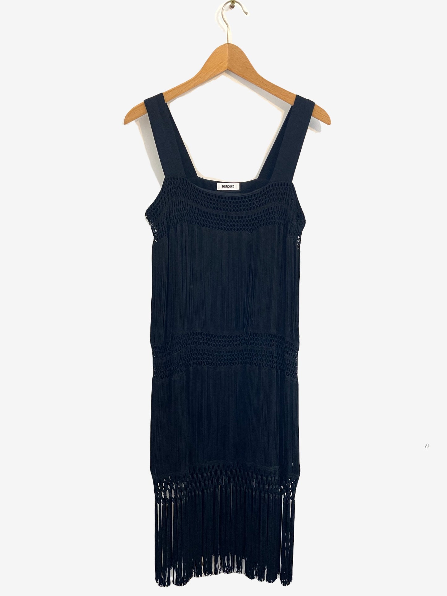 Moschino Black Fringe Dress UK 12 image 0