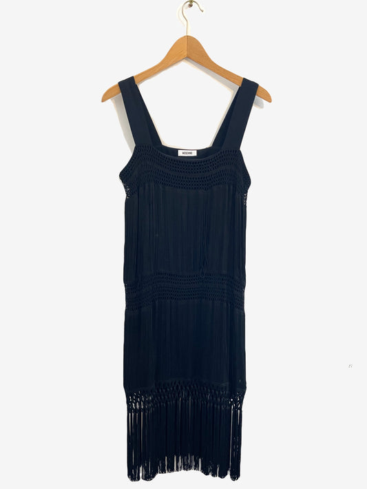Moschino Black Fringe Dress UK 12 image 0