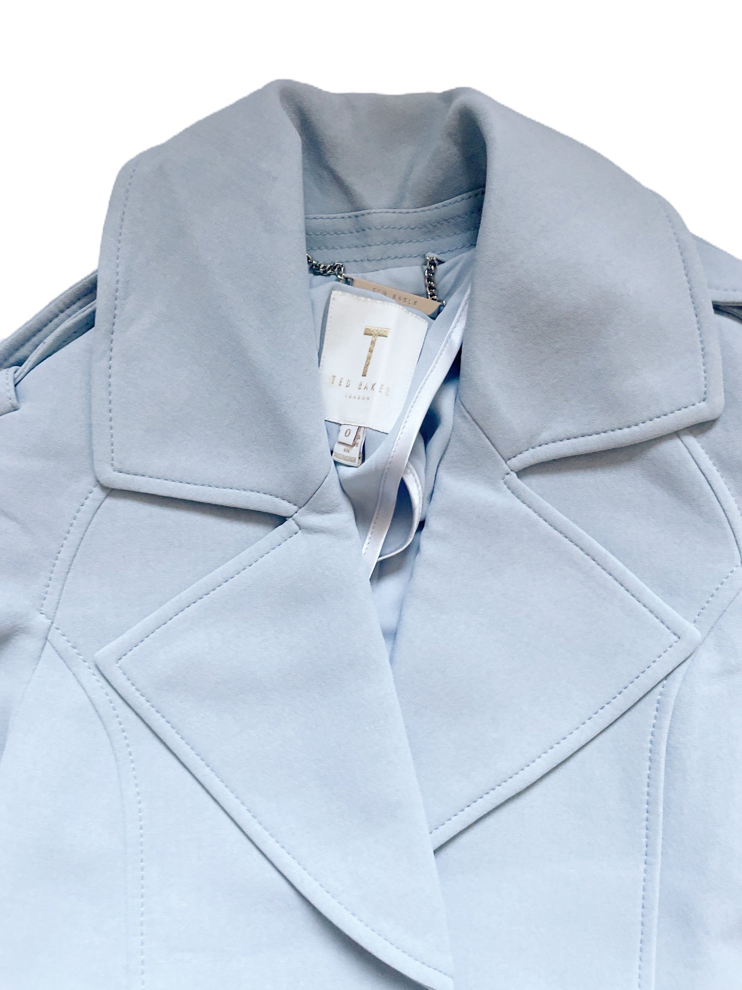 Ted Baker Powder Blue Trench Coat UK6 image 2