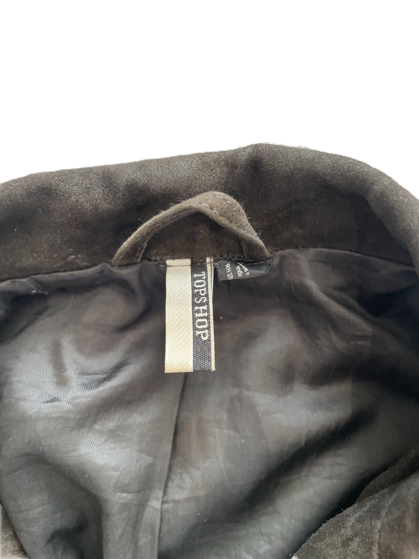 Topshop Grey Suede Biker Jacket UK 8 image 2