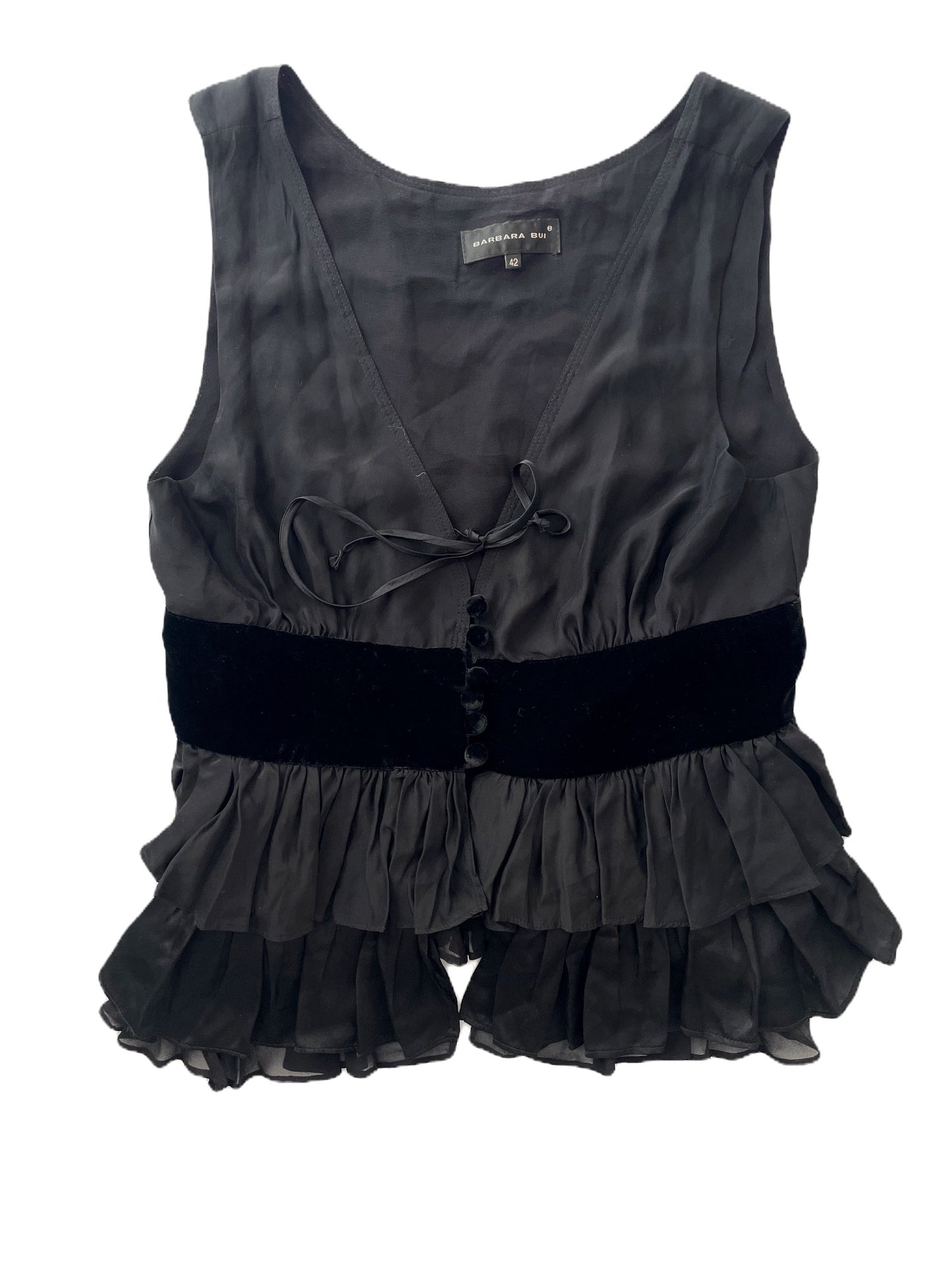 Barbara Bui Silk Black Waistcoat UK 14 image 0