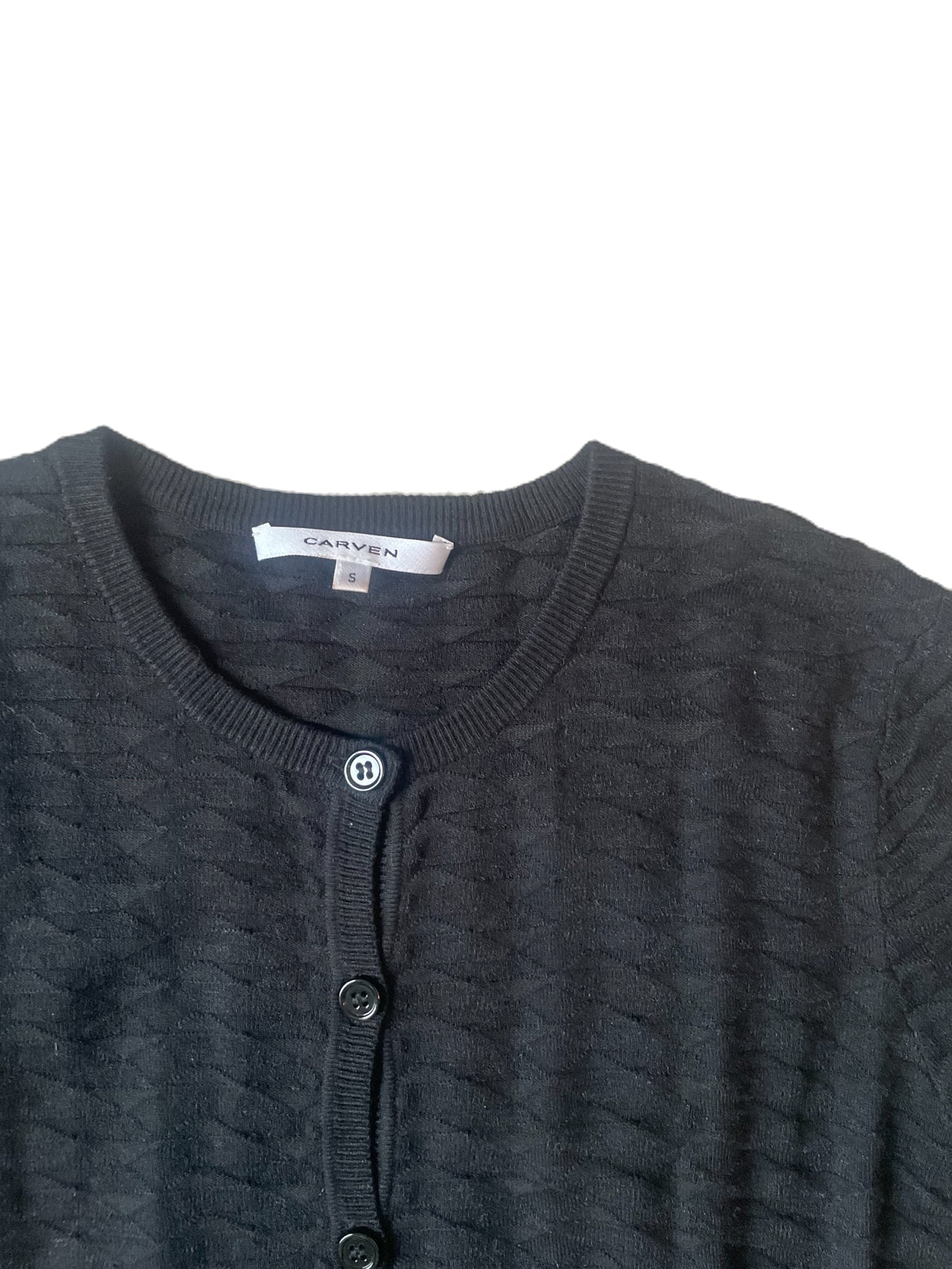 Carven Textured Black Knit Cardigan S image 2
