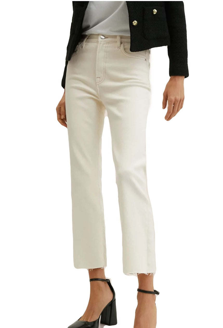 Mango Cream Straight Leg Jeans UK 10 image 0