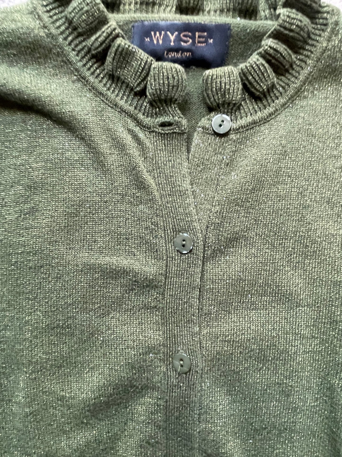 Wyse Green Frill Cardigan S image 2