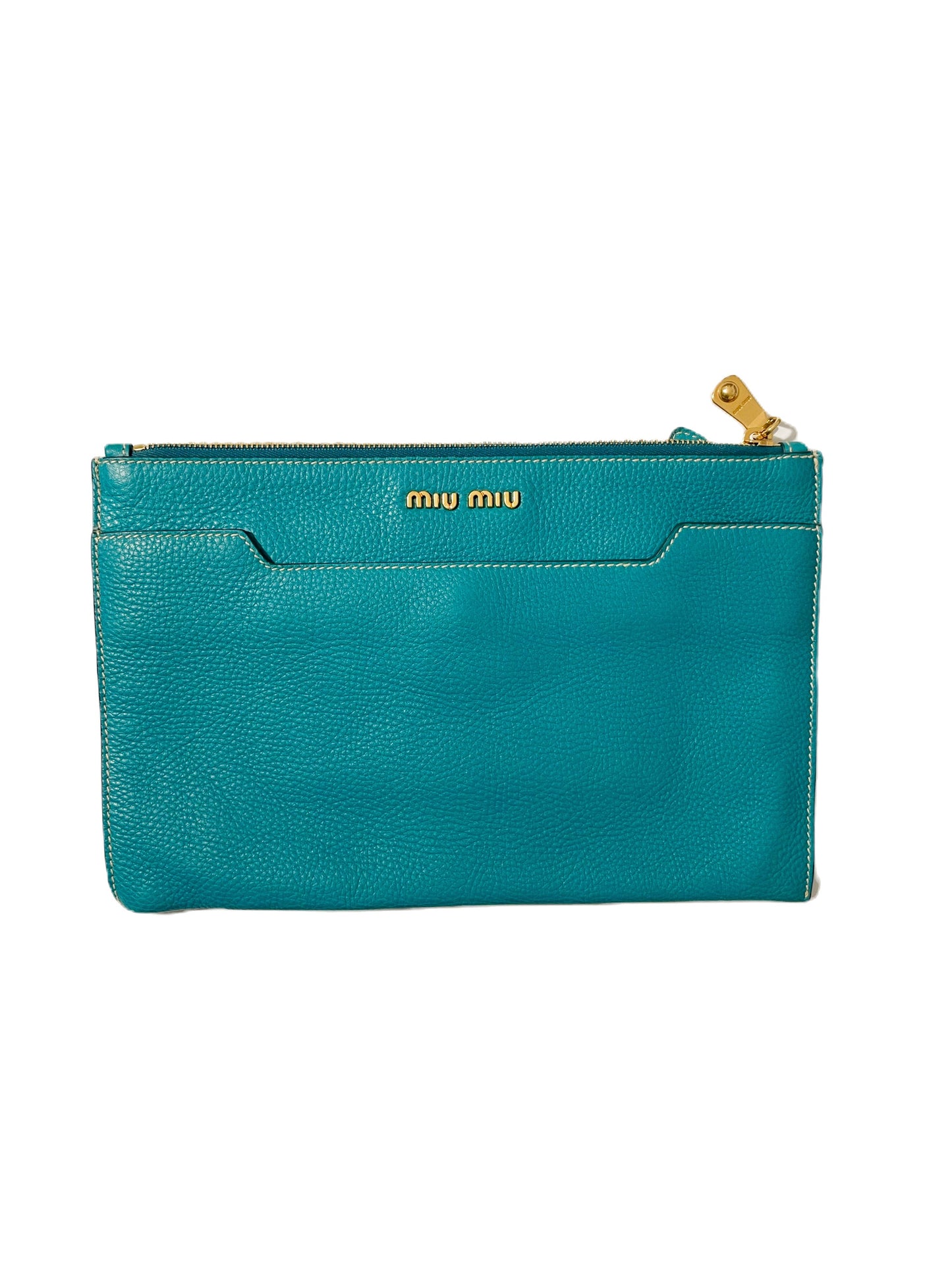 Miu Miu Azure Leather Clutch image 0