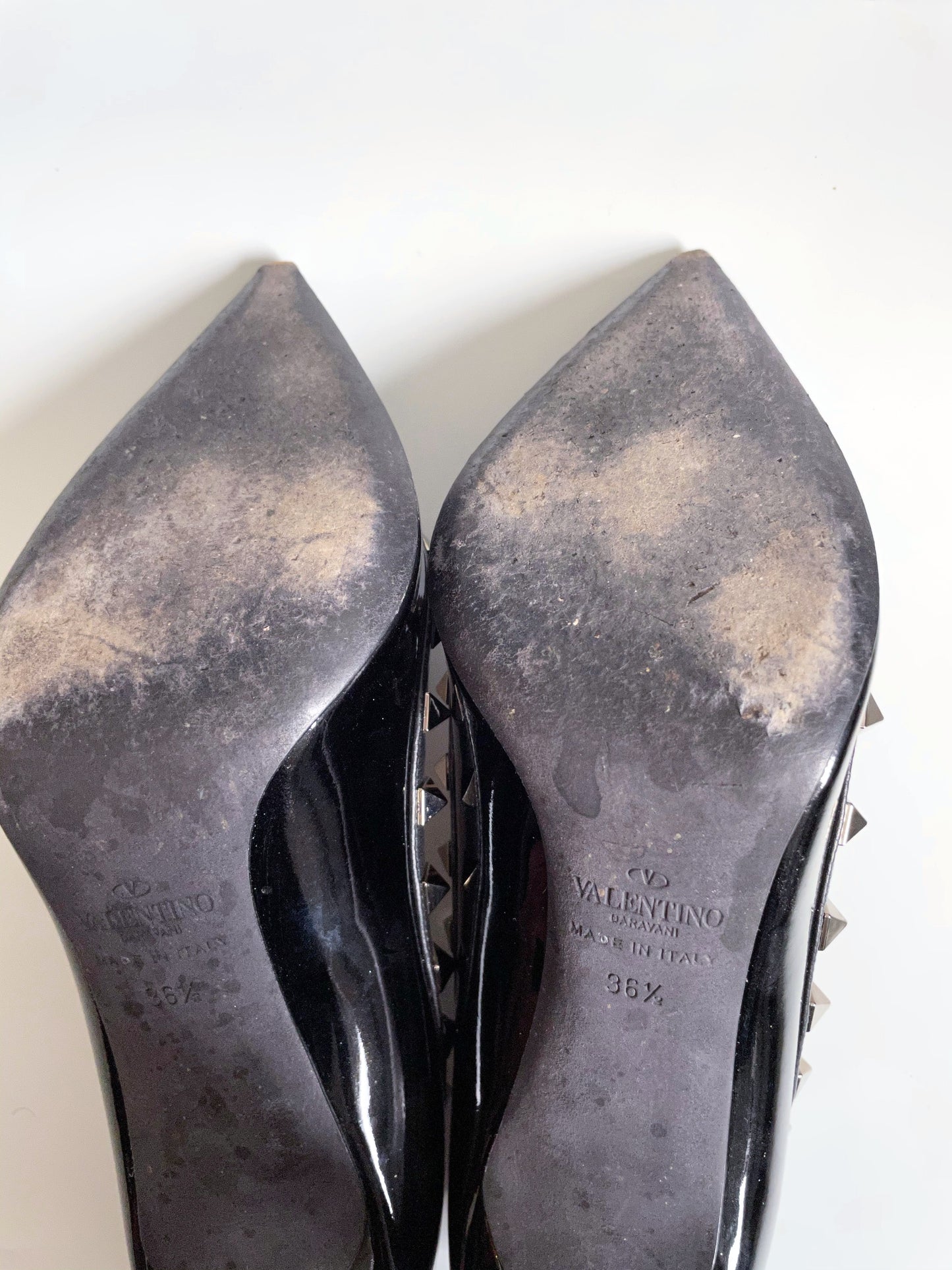 Valentino Patent Black Rockstuds UK 3.5 image 4