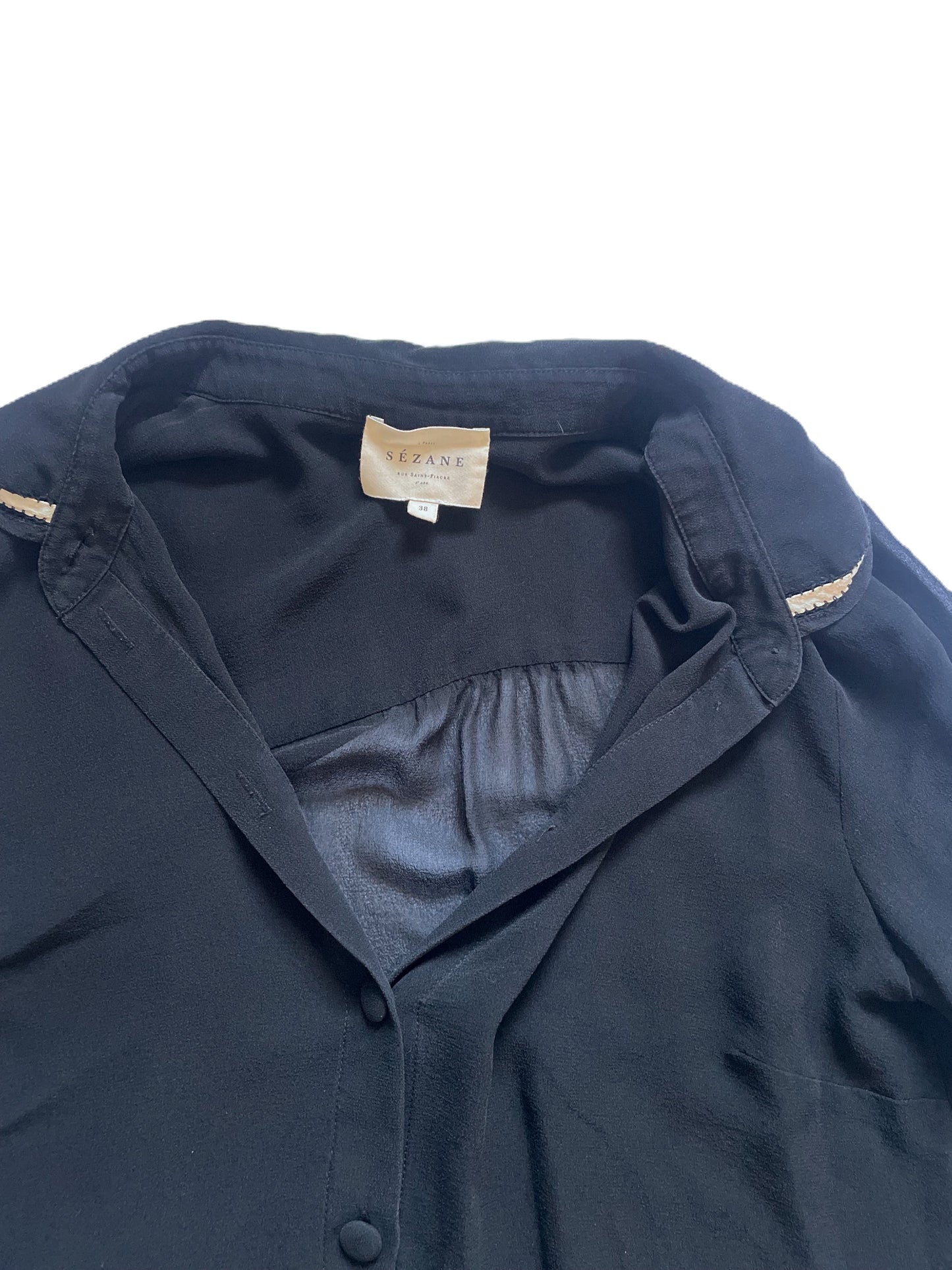 Sézane Sheer Silk Blouse UK 10 image 3