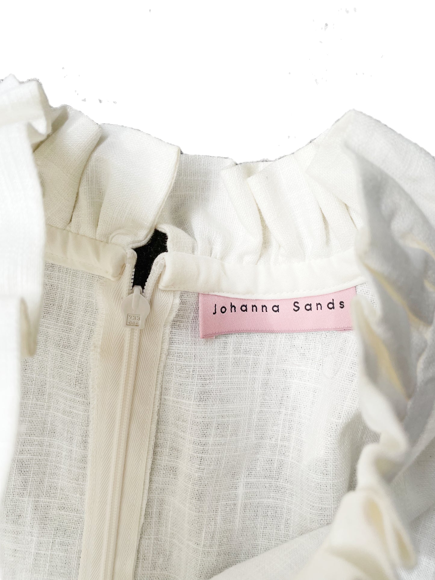 Johanna Sands Linen Frill Dress UK 8 image 2
